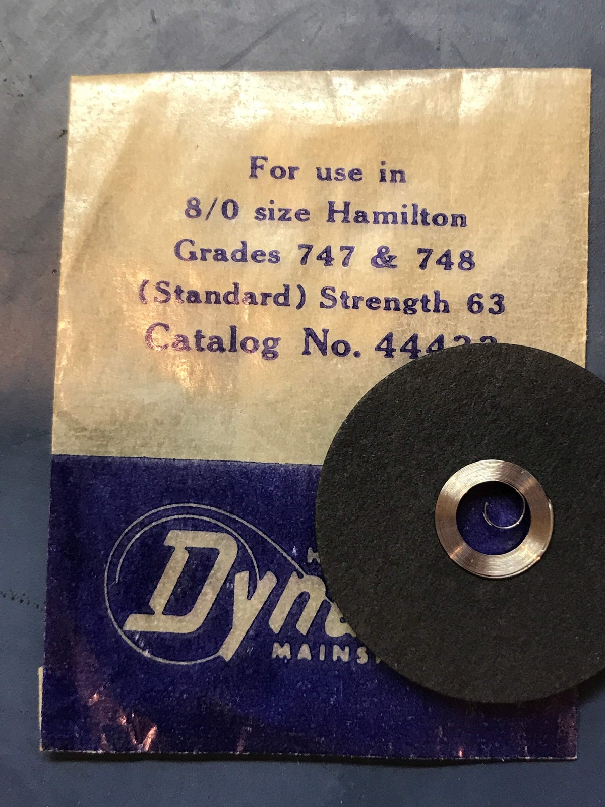 Hamilton Dynavar 8/0s Factory Mainspring Factory No. 44433 – Alloy