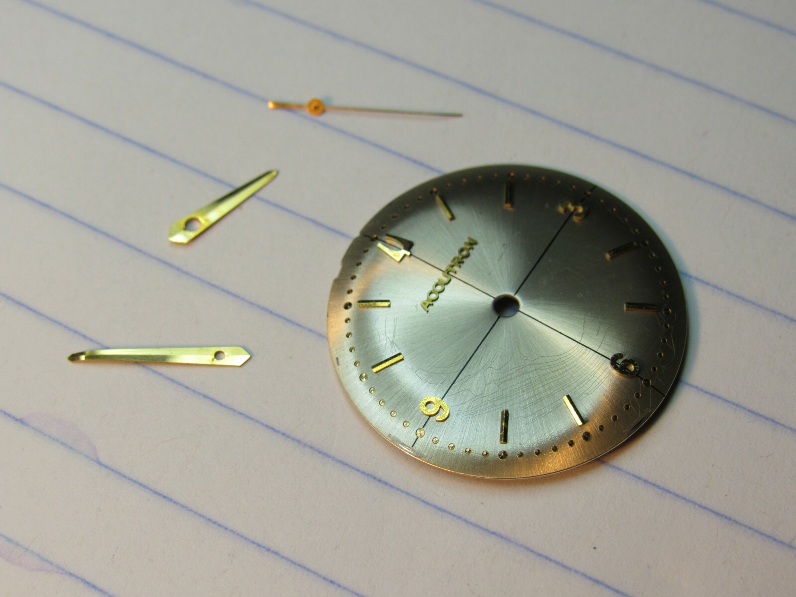 BULOVA ACCUTRON 214 Mens Crosshairs WATCH DIAL & Hand Set 1960s – 1970s (ABC)