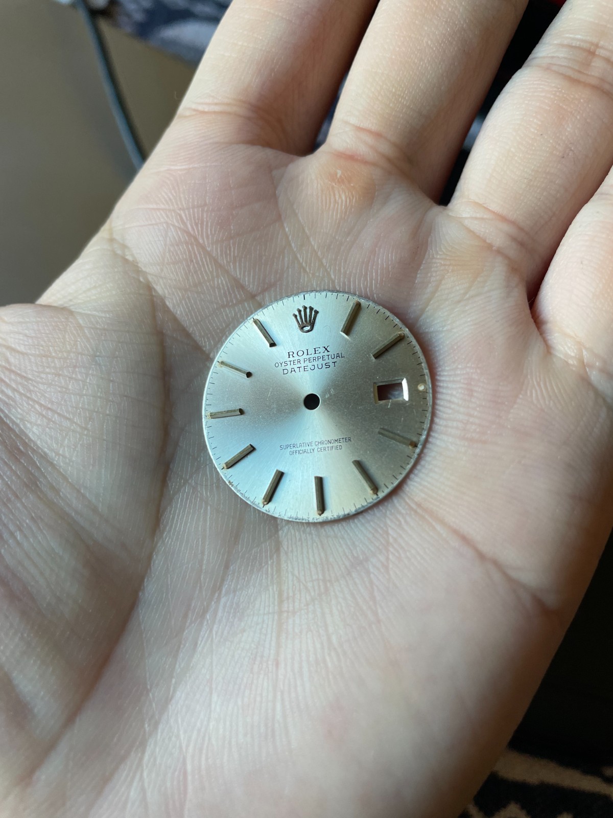 Genuine Vintage Rolex 36mm Silver Datejust Dial 16014, 16200, 16220,without feet