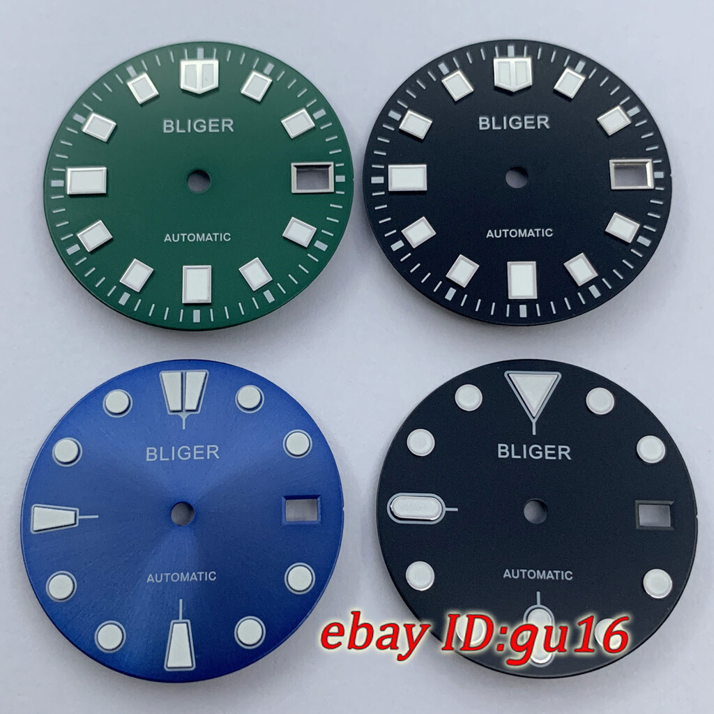28.5mm Bliger sterile dial super luminous fit NH35 movement for 3.8 oclock crown