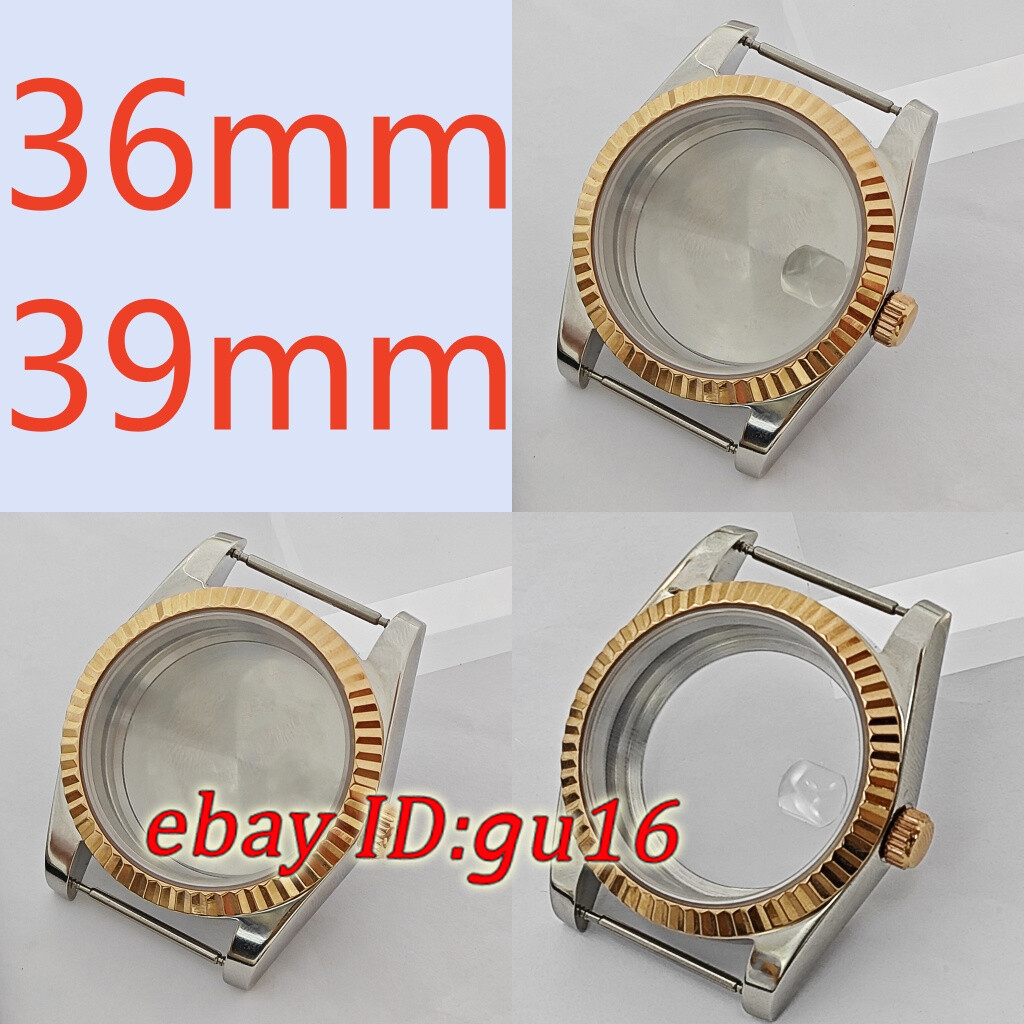36mm 39mm watch case rose gold silver fit NH35 Miyota 8215 ETA 2824/2836 DG2813