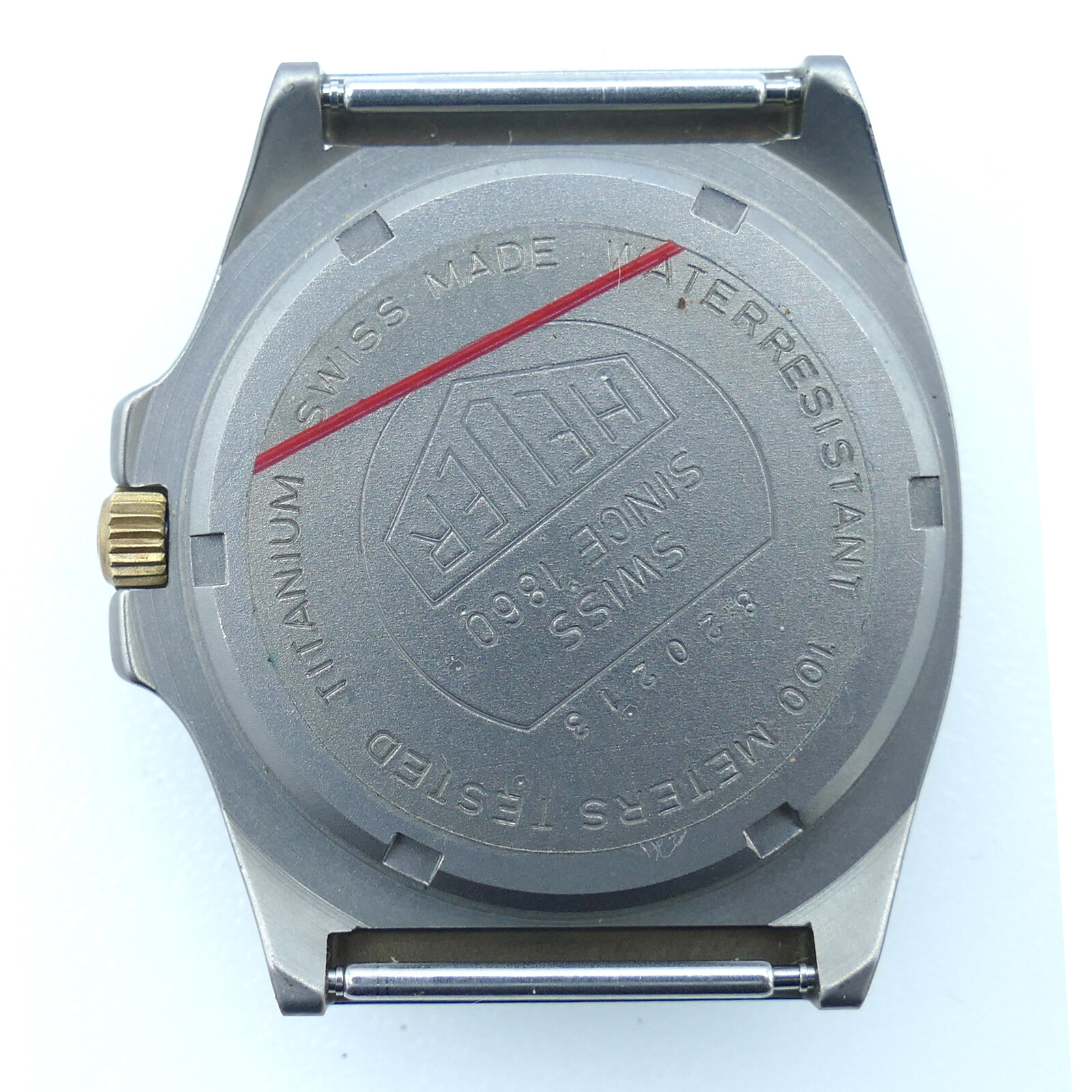 HEUER TITANIUM 820213 34MM STAINLESS STEEL WATCH CASE FOR PARTS OR REPAIR