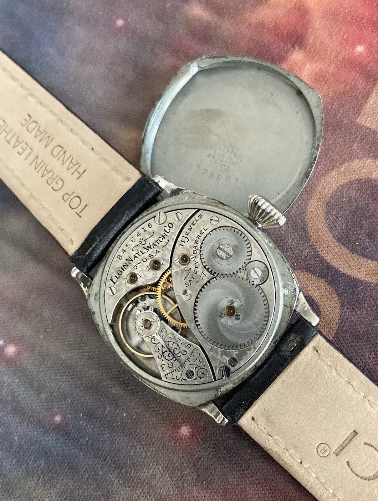 Elgin 1901 RR Dial Illinois W.C.Co Cushion Case 0 Size 11J Vintage Watch
