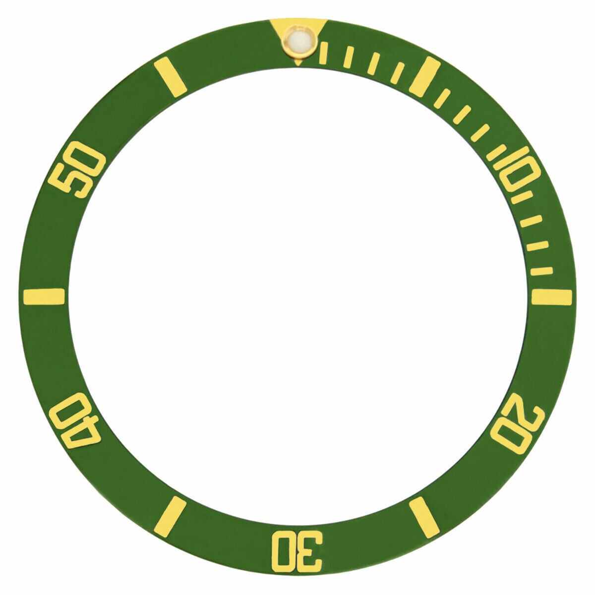Green Gold Font Replacement Bezel Insert 37.40mm x 30.70mm Diver Watch
