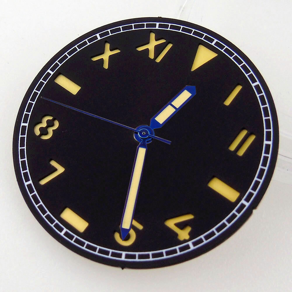 35MM California black cofee sandwich Watch Dial fit miyota 8215 NH35 NH36 2824