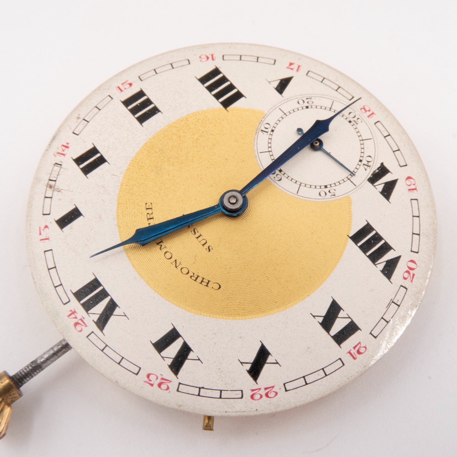 Chronometre Suisse 41.4 x 7.2 mm Antique Pocket Watch Movement, Runs a Bit
