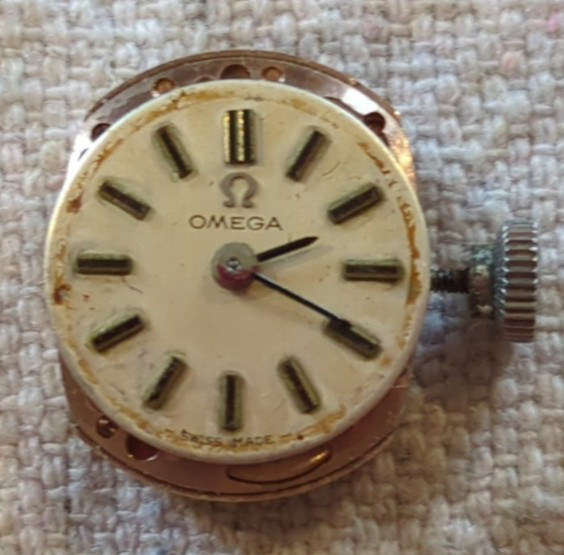 OMEGA Manual Wind Movement W/ Dial, Hands, And Crown. Caliber 484 RUNNING