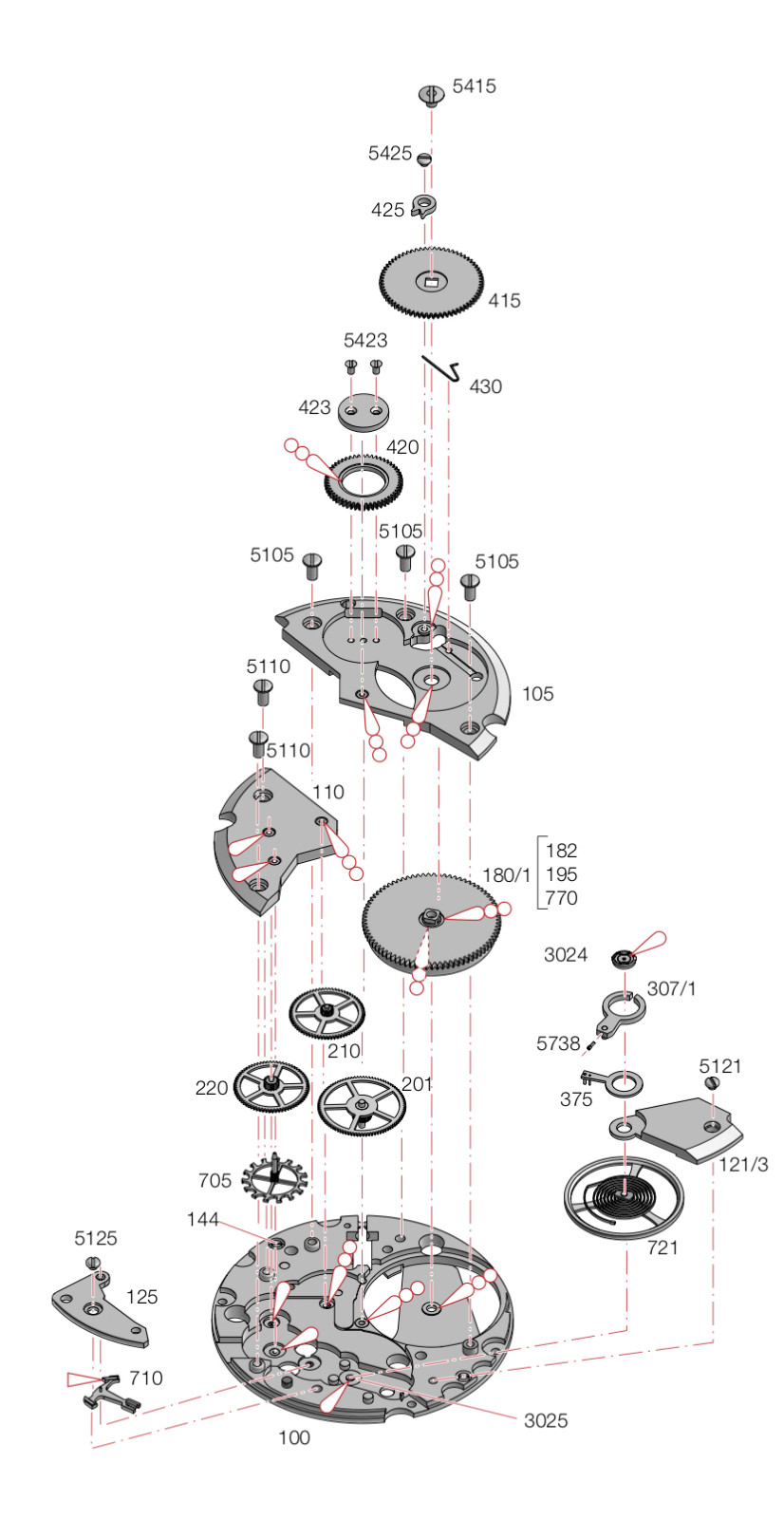 A. Schild ST 1802/1803 Watch Movement Spares
