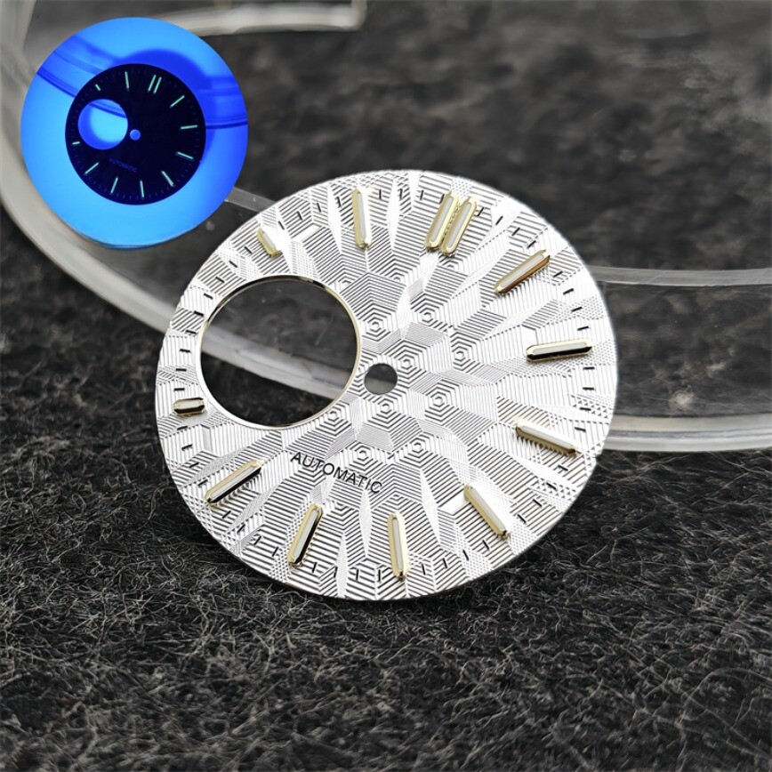 NH38 Dial 28.5mm Skeletonized Dial NH34 Dial Green LumeFits NH34/NH38 Movement