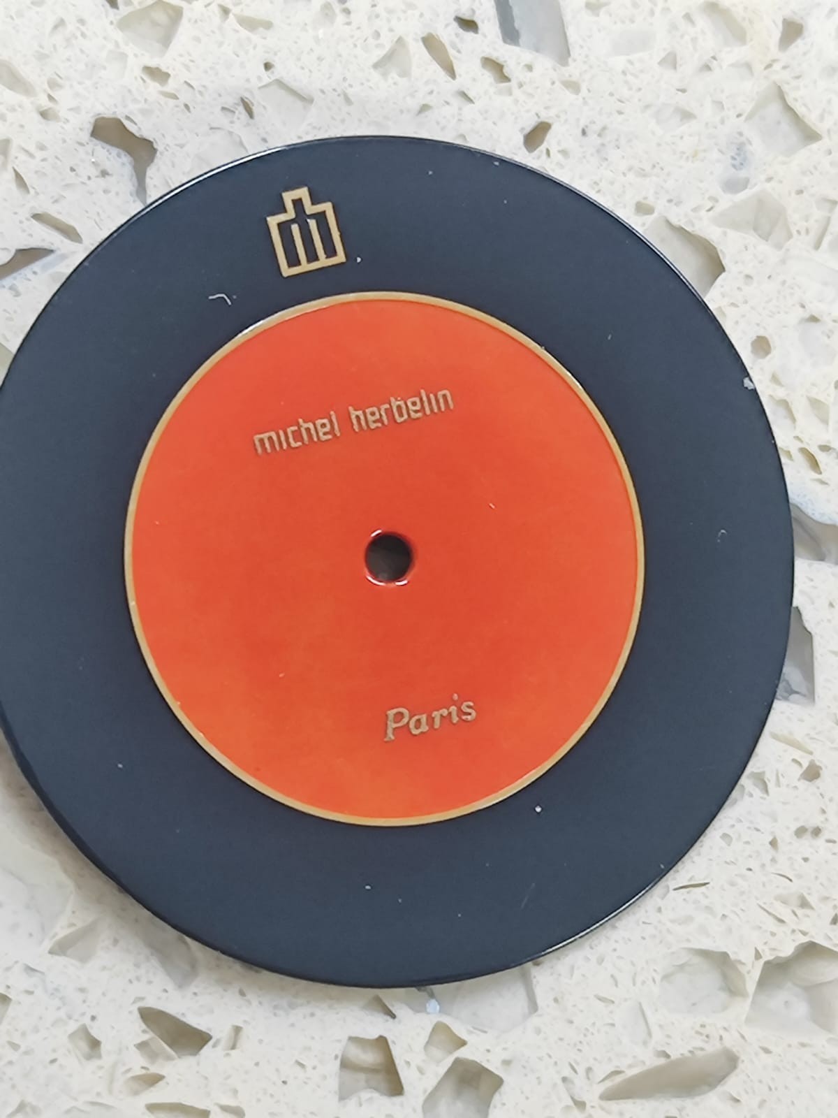 Vintage MICHEL HERBELIN Part Orange /Black Dial 27mm Hand Winding France NOS