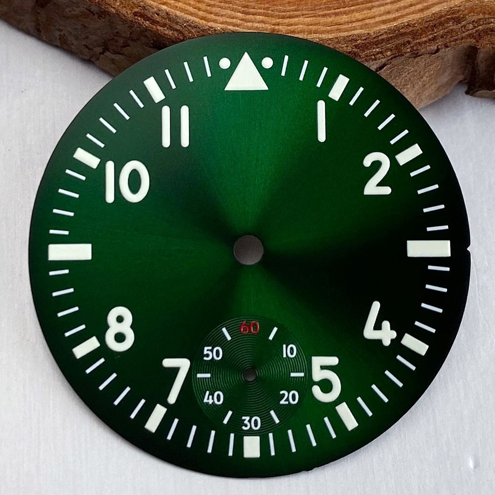 Blue/Black/Green/White 37mm Pilot Watch Dial & Hands Fit ETA6498 ST3621 Movement