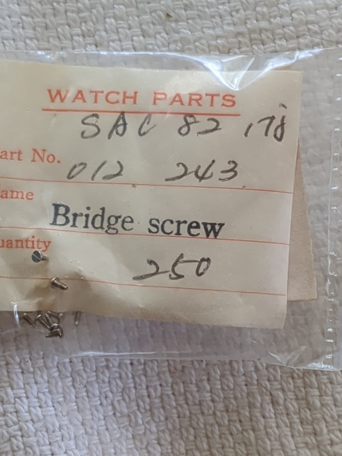Seiko Sportsman Bridge Screw’s Part Number 012-243