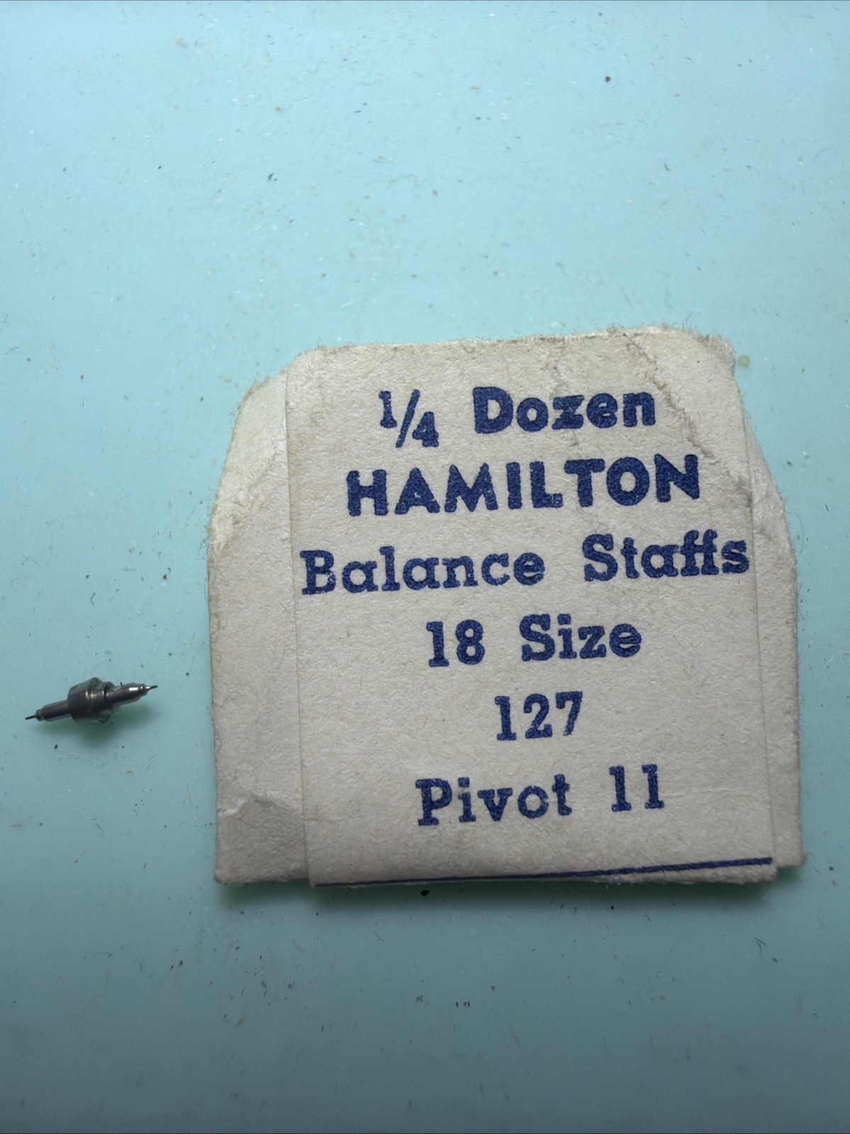 Hamilton pocket watch 18/0 size pocket watch balance staff part 127 Pivot 11 NOS