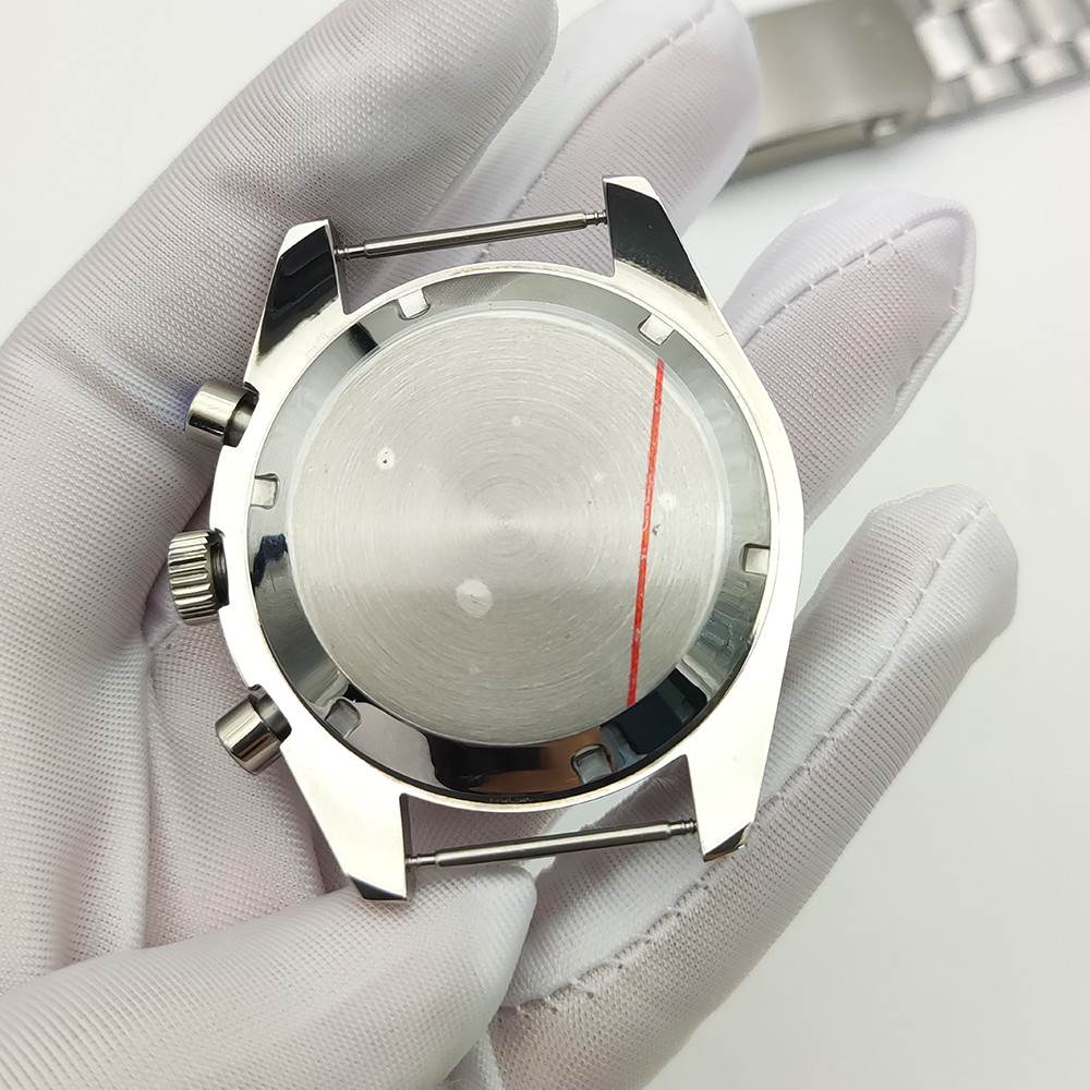 40mm Stainless steel Watch Case Set Multi-functional Timing for VK63 Movement