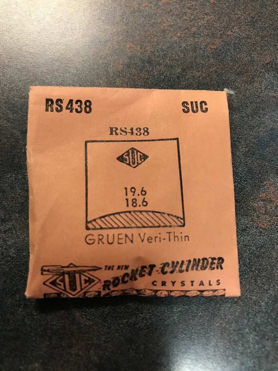 SUC Rocket Crystal RS 438 for GRUEN Veri-Thin – 19.6 x 18.6mm – New