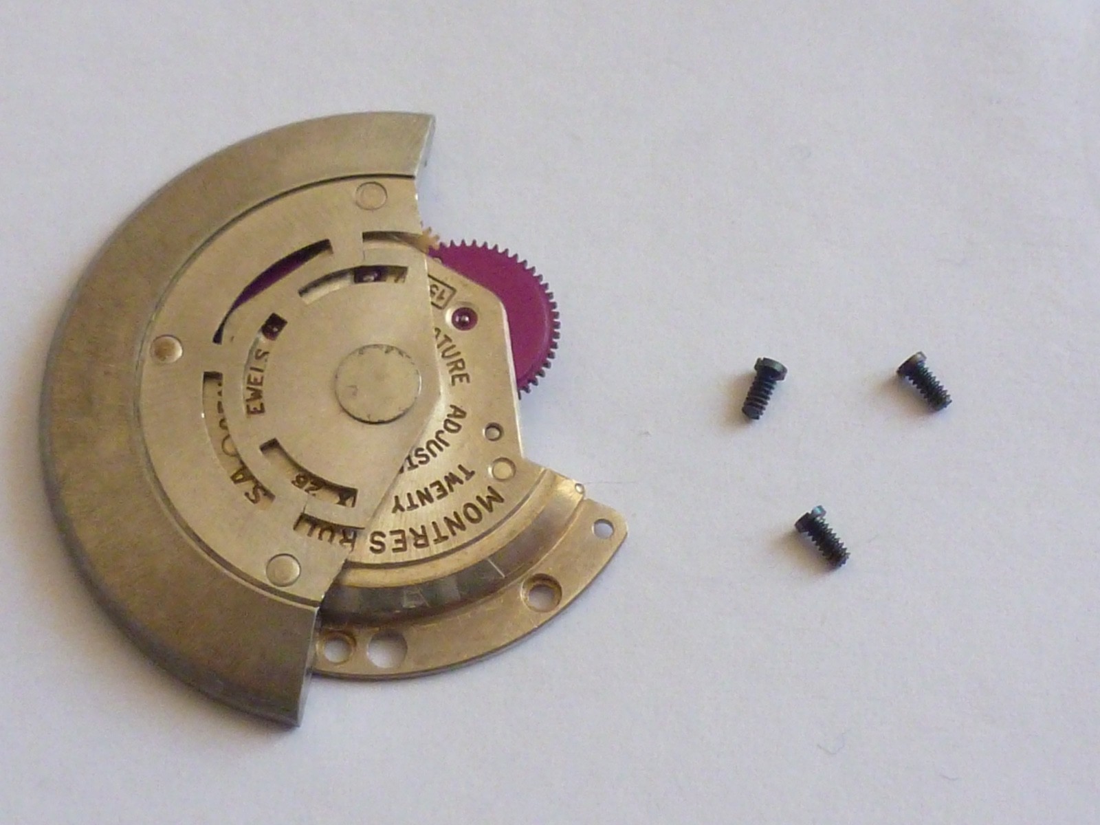 GENUINE Authentic Rolex Rotor + bridge 1560 perfect condition completely screw