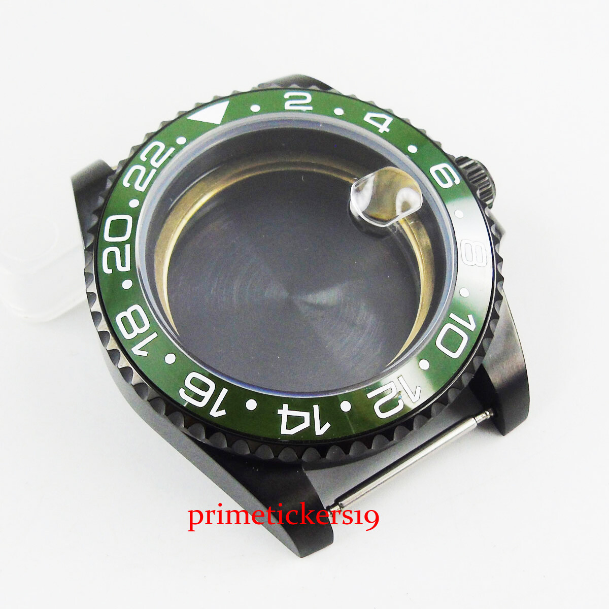 PVD Plated 40MM Watch Case Green Bezel Sapphire Glass Fit MIYOTA Movement