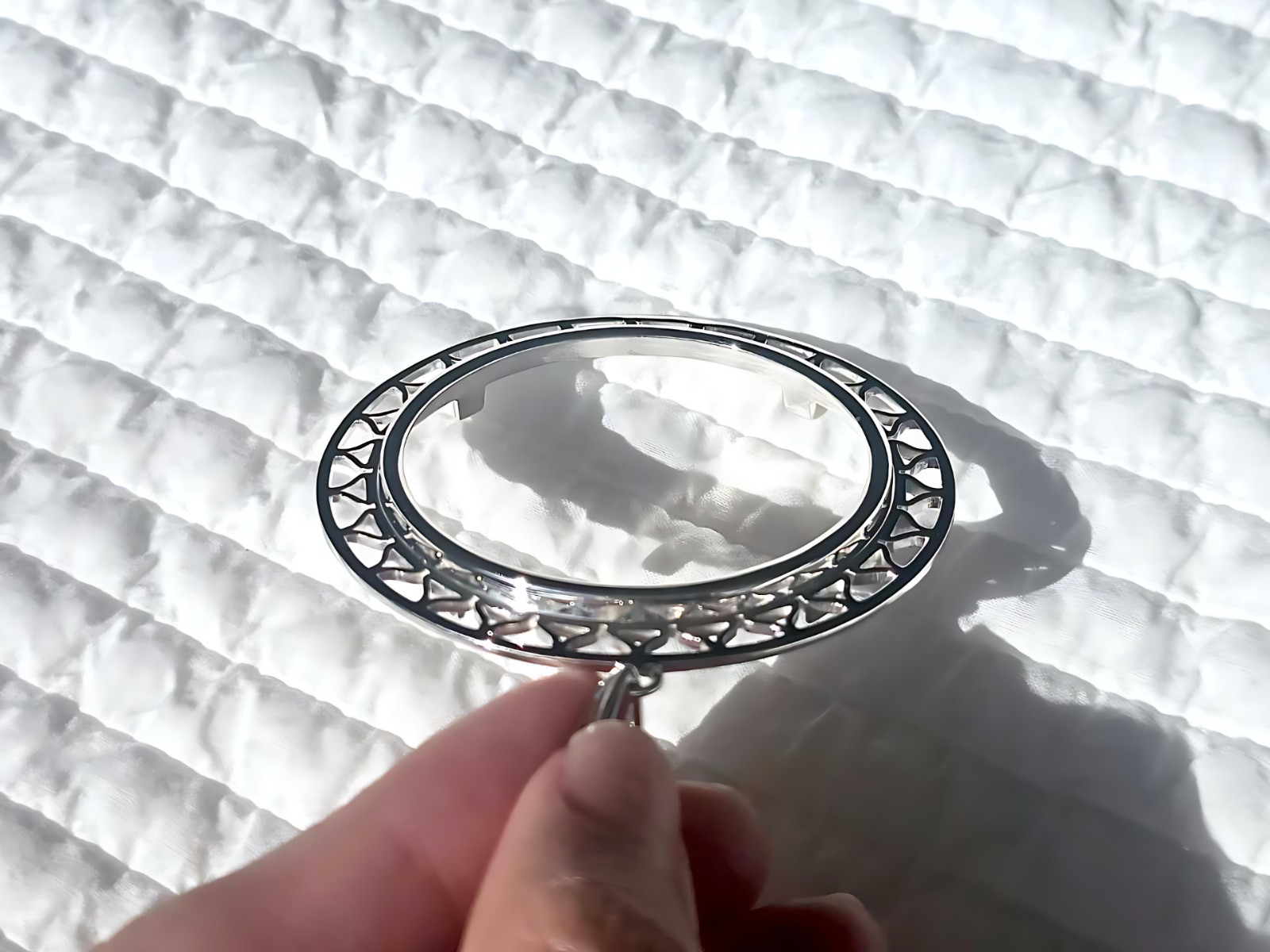 925 Sterling Silver Prong Back Filigree Edge Bezel for 41mm 1 oz Coins
