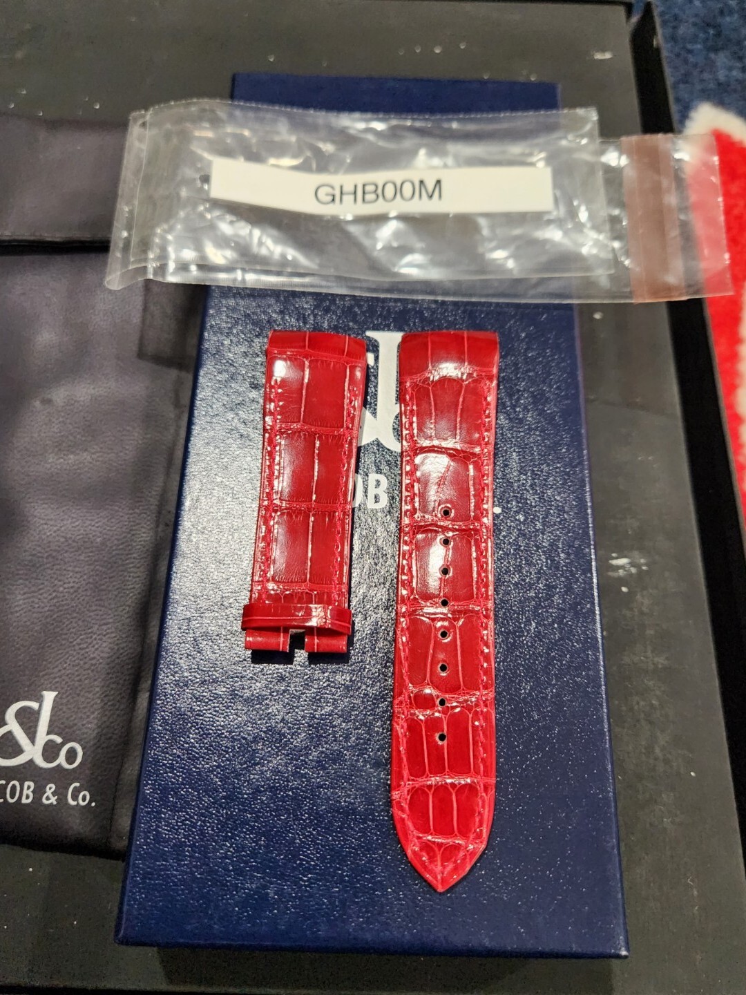 New Jacob & Co. Red Genuine Ghost Alligator Leather Watch Band Strap (ONLY ONE)