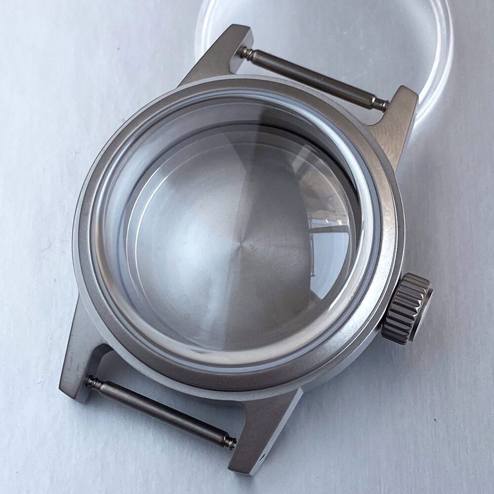 Tandorio 36mm Double Sapphire Sandblasting Watch Case Fit NH35 NH36 NH38 Move