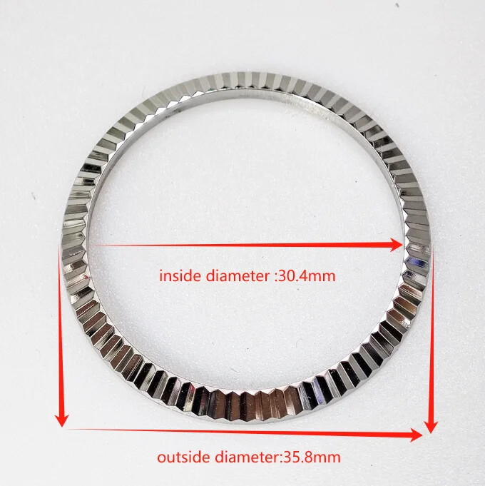 For Rolex Datejust 36mm 16013 16018 16233 16234 16203 Steel Silver Bezel 30.4mm