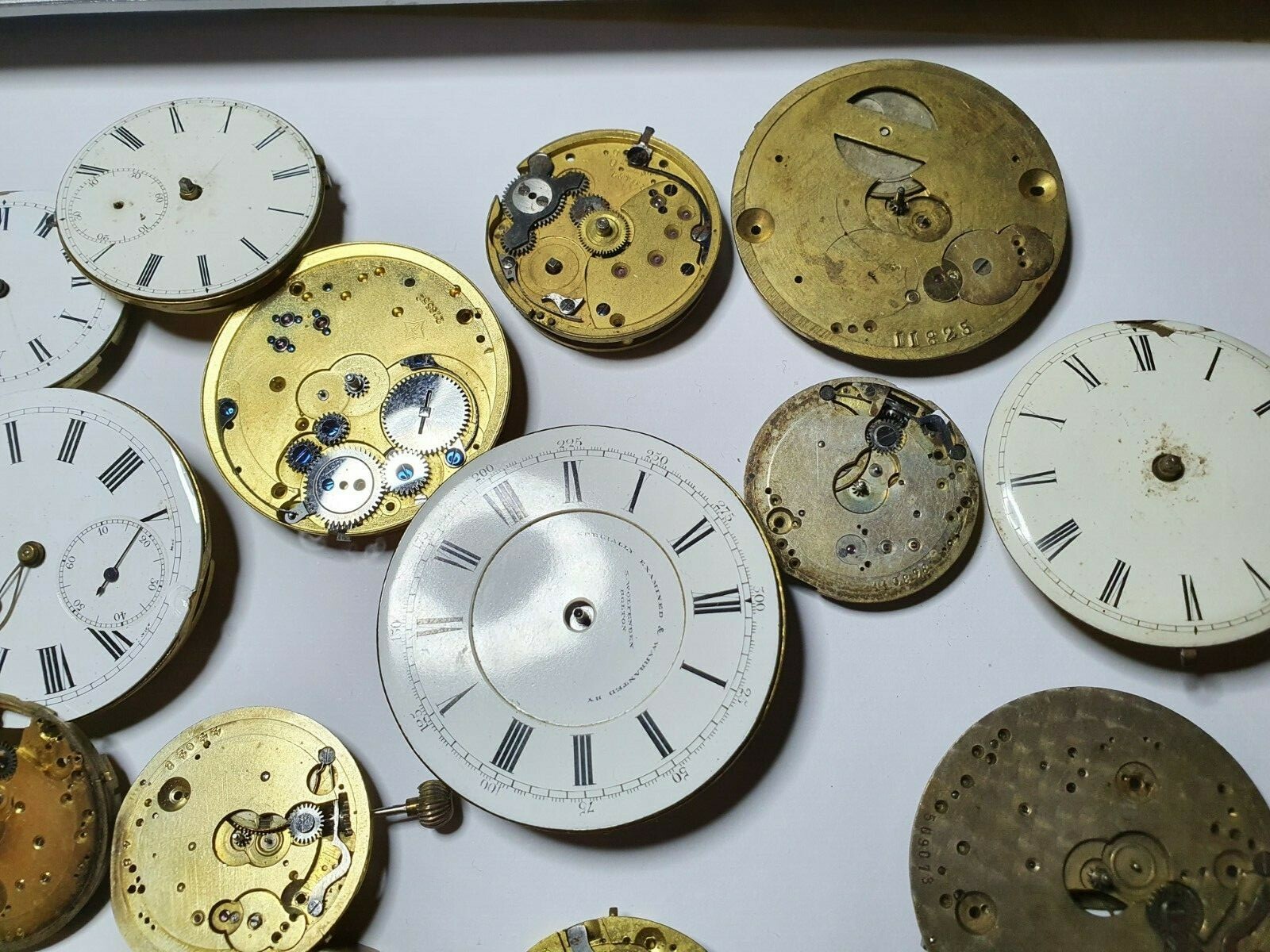 antique pocket watch movement collection and parts watchmakers lot