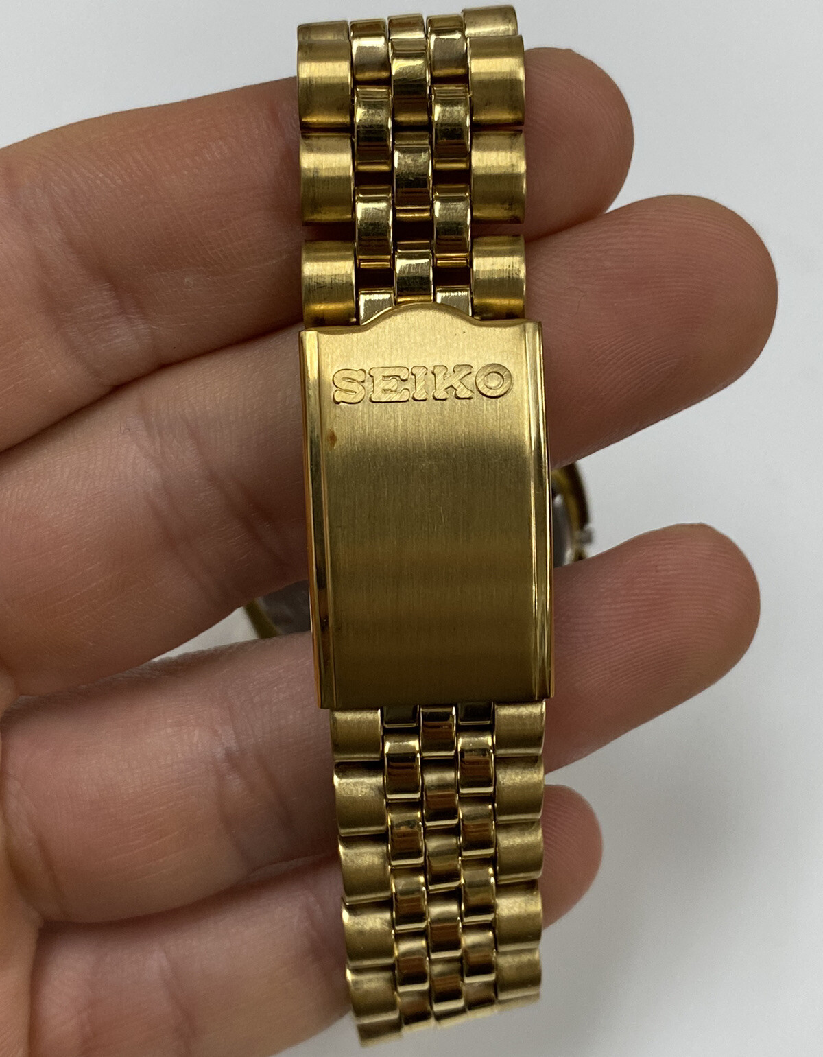 Original Seiko 7N43-8111/8119 Gold Tone Quartz Watch Case w/ Bracelet