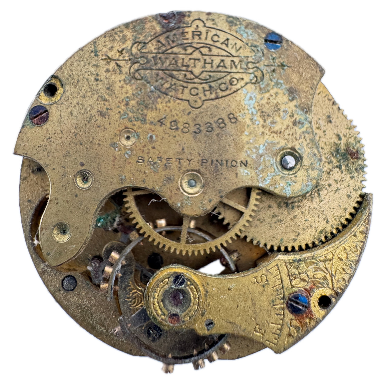Antique 0s 1891 Waltham 7 Jewel Mechanical Hunter Pocket Watch Movement M USA