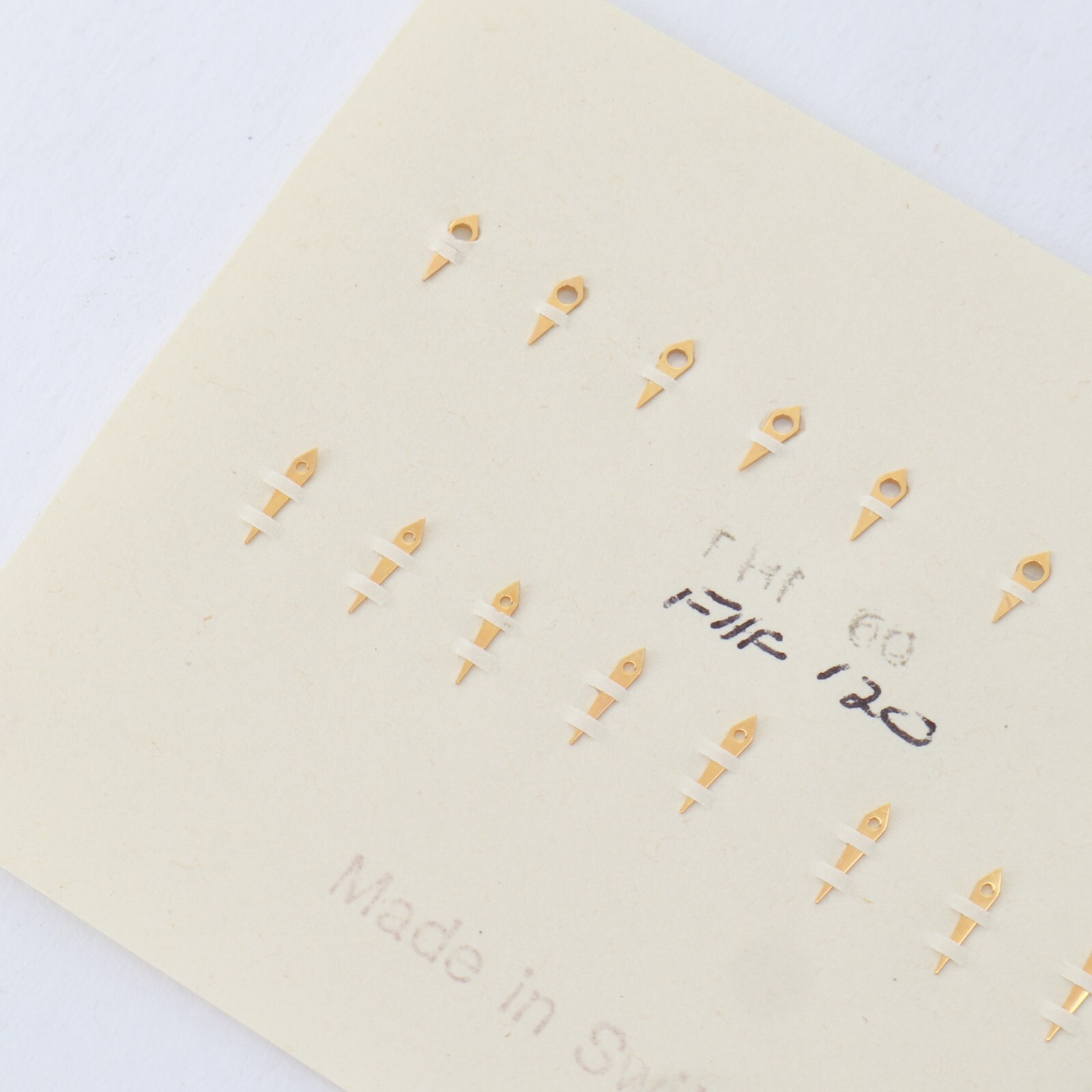 FHF 60, 120 Gold Tone Watch Hand Set New Old Stock One Pair (1) Watchmakers