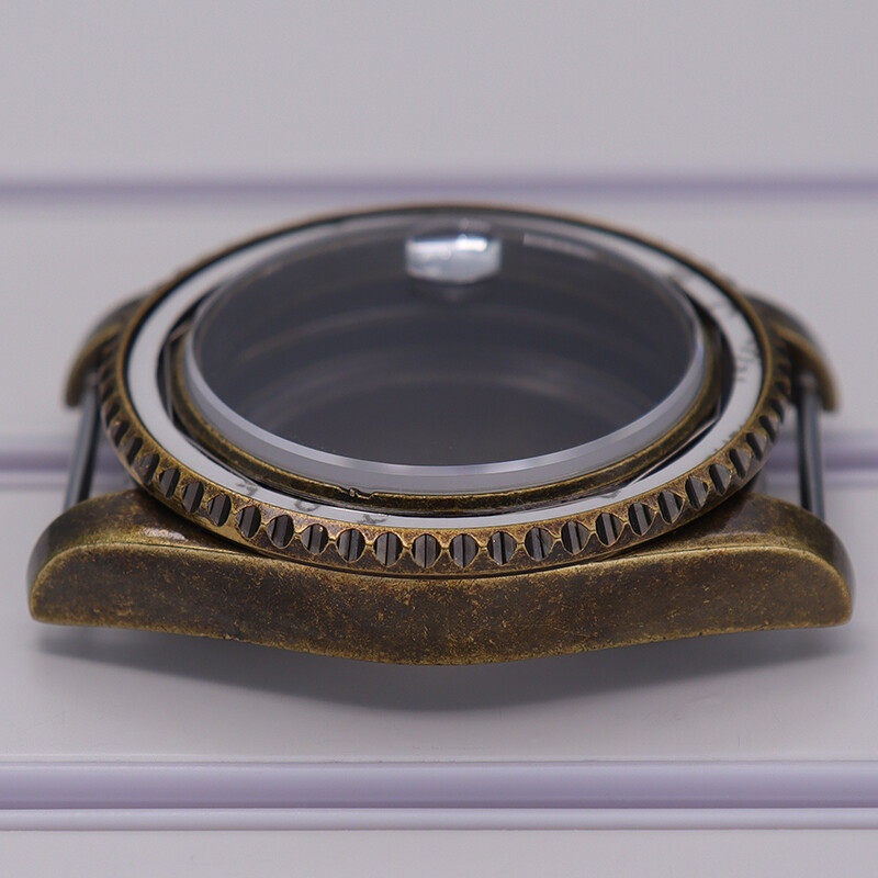 A-level 40mm Retro Bronze Watch Cases Stainless Steel For Seiko nh35 36 Movement