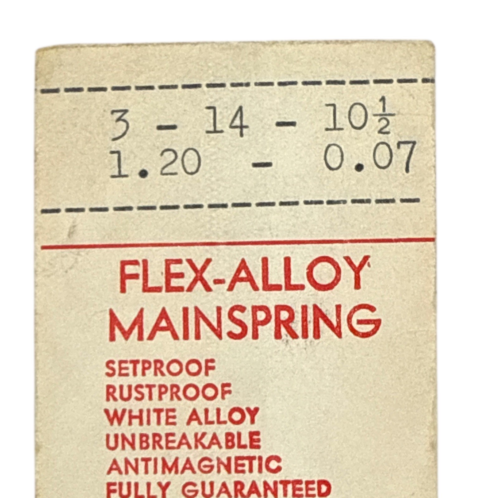 Mainspring 1.20 x 0.07 x 10.5 Alloy Watch Part Denn. 3 x 14 x 10 1/2 NOS Read!