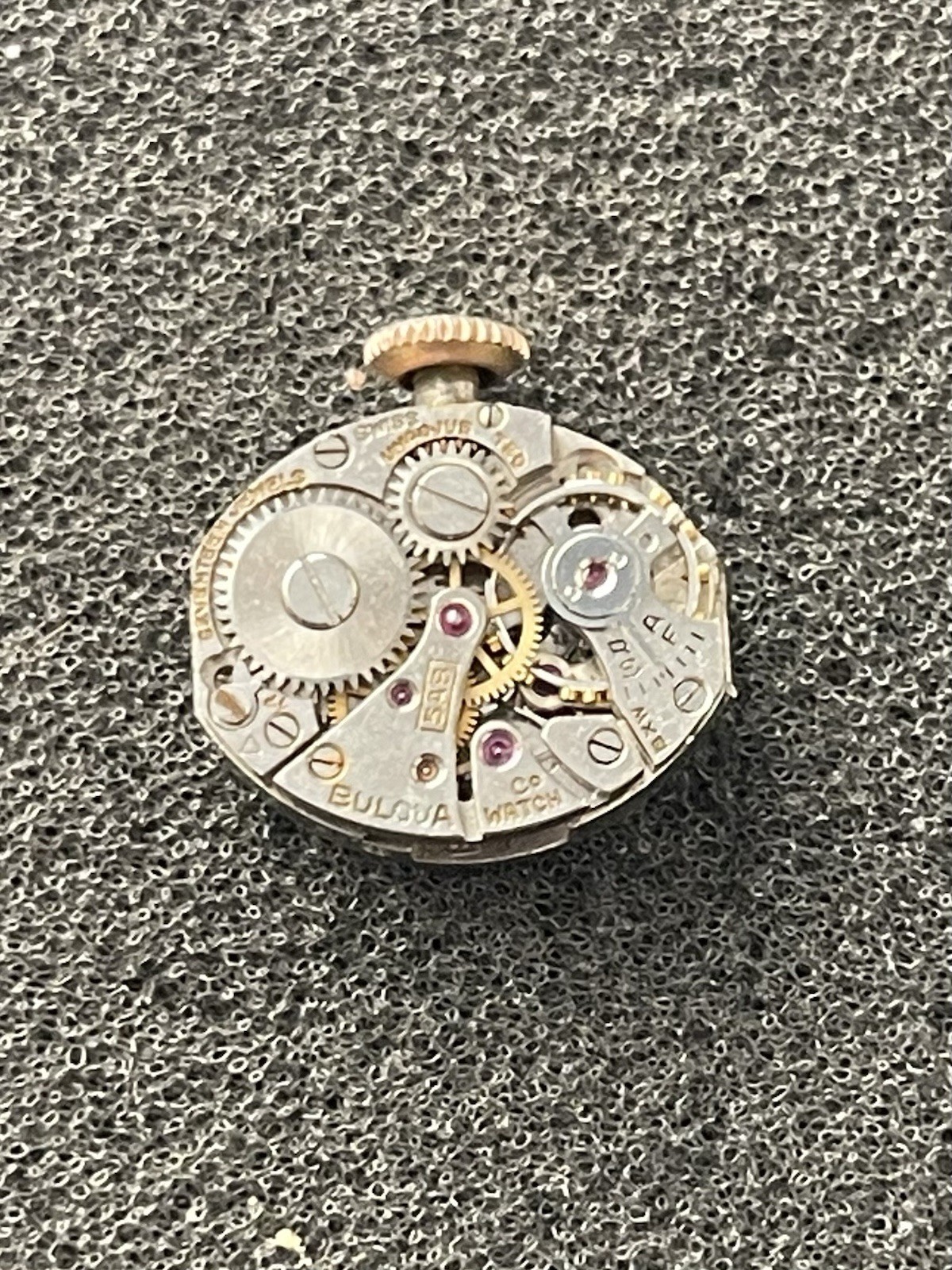 Bulova 5AB Watch Movement – 17 Jewels – For Parts or Repair – TM2563