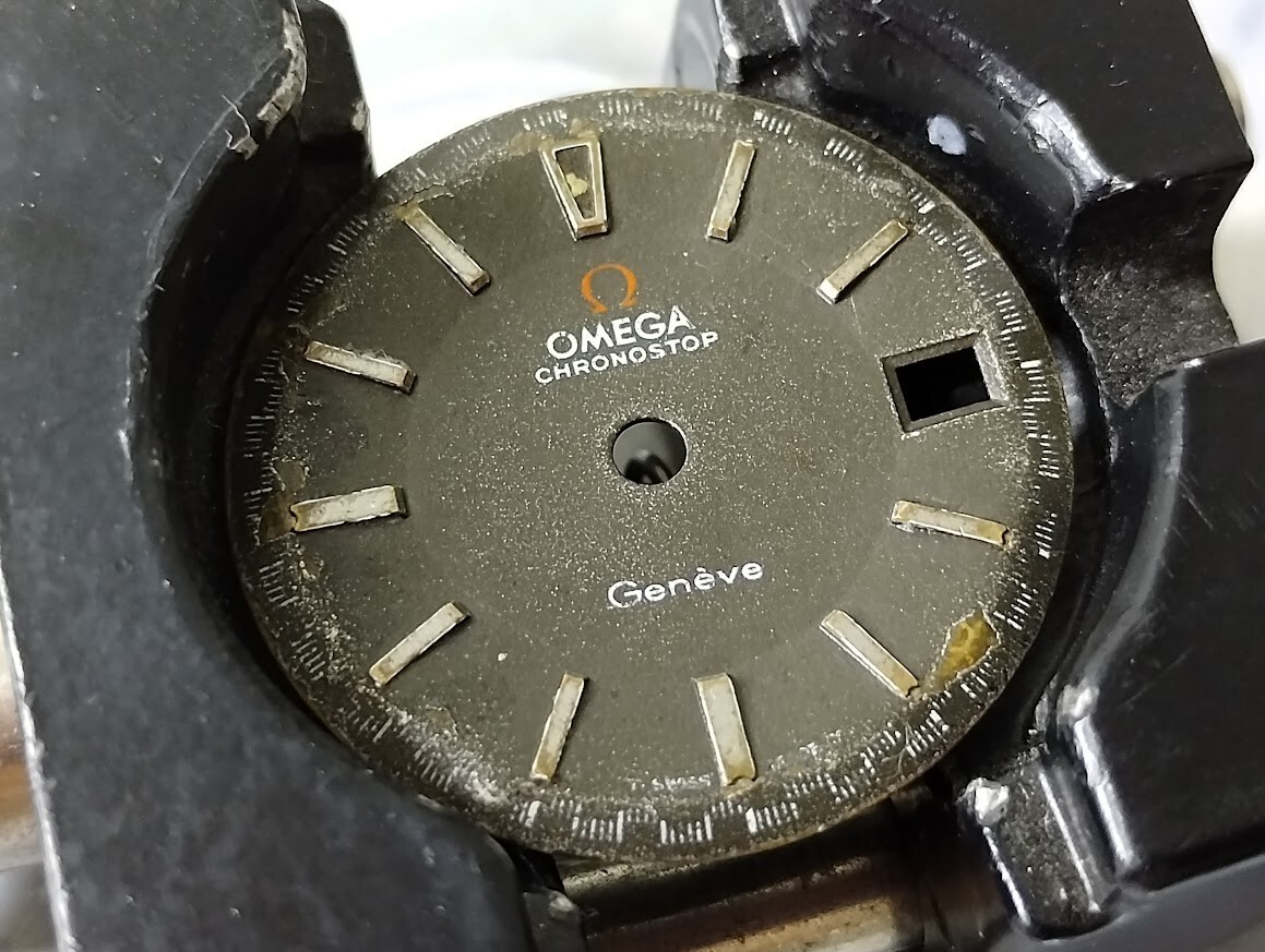 vintage mostrador dial omega chronostop geneve original raridade