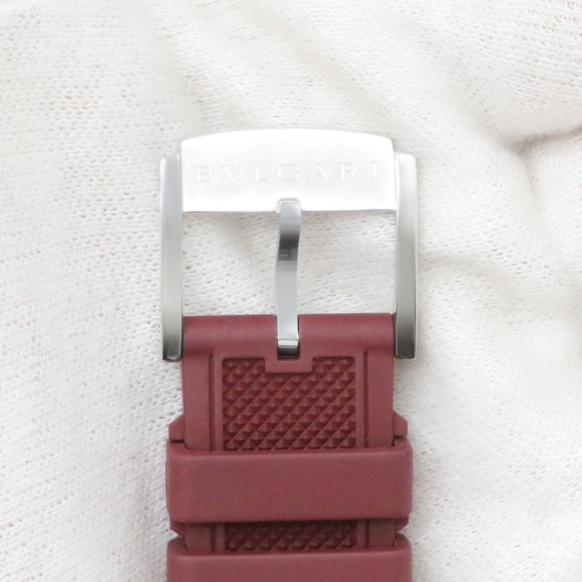 BVLGARI Watch parts Octo Roma Rubber Band rubber Stainless Steel Brown Un