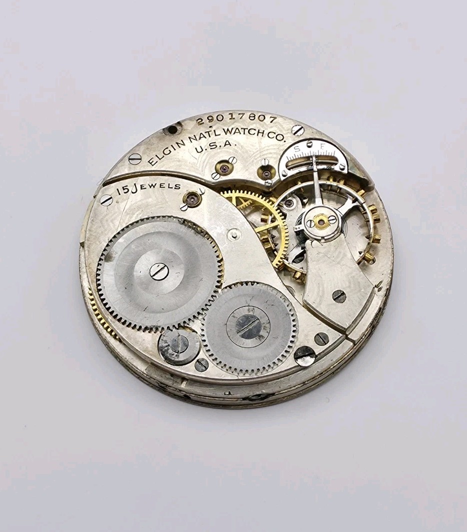 1926 Elgin Model 3 Grade 315 15J 12s Pocket Watch Movement For Repair