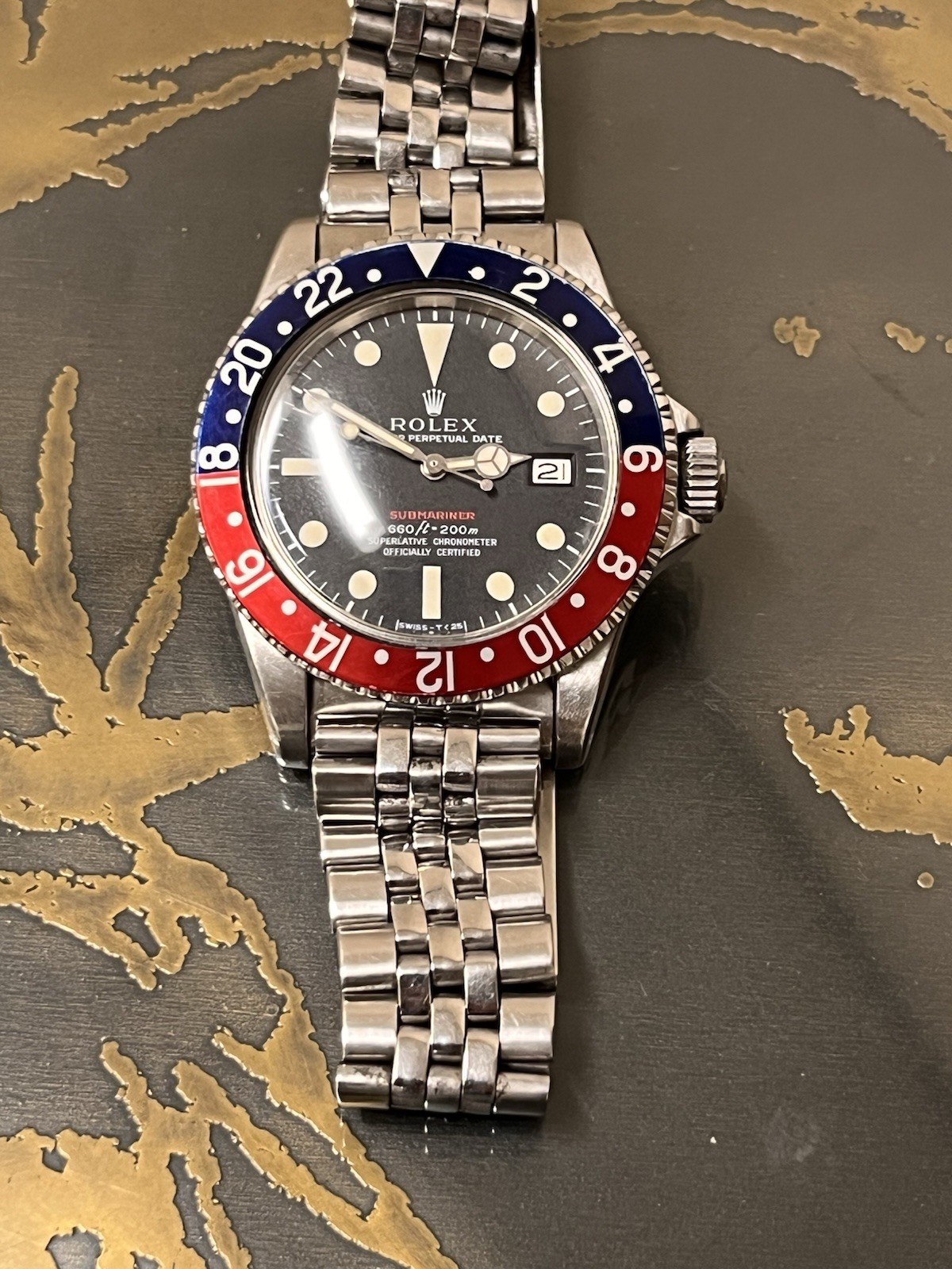 Vintage & Orig Rolex 1675 16750 GMT Red Blue Pepsi Insert Fat Font Oval 8s