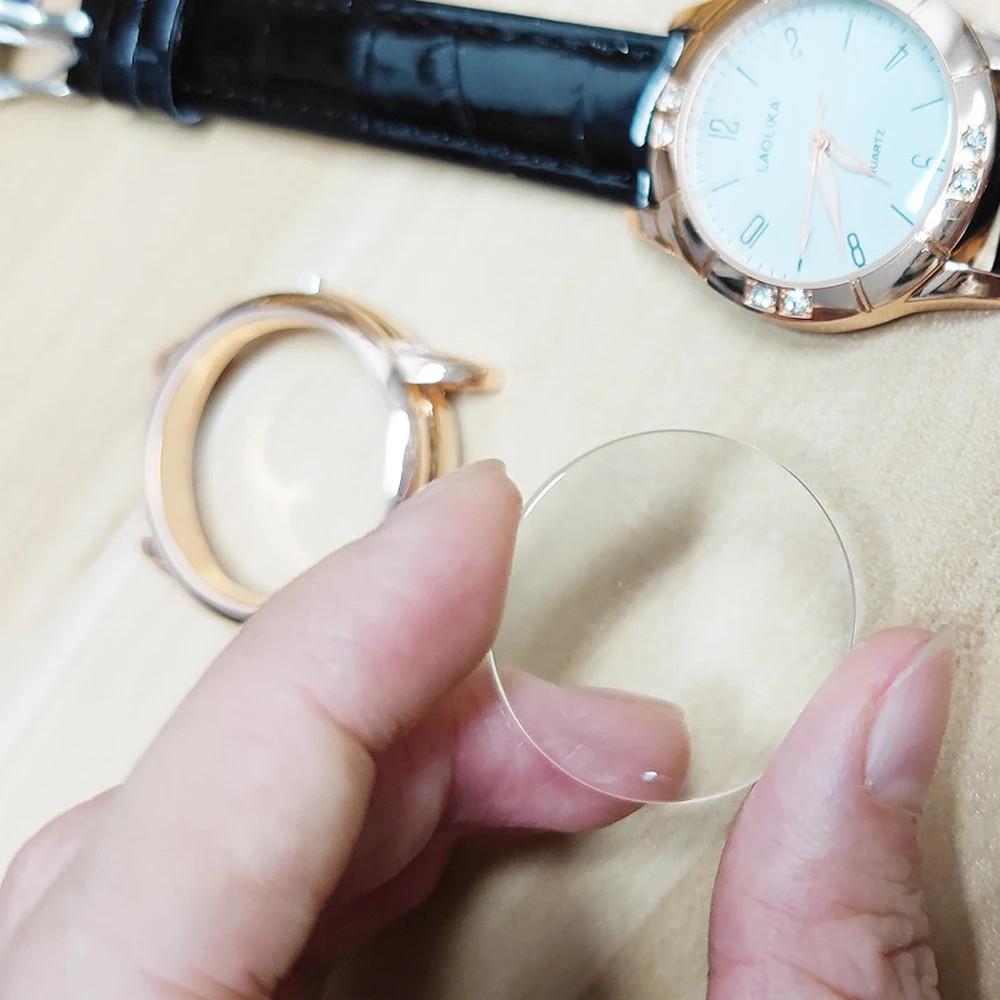 3PCS 1mm Tempered Glass Watch Crystal – Round Flat Replacement 16mm-45mm Repair