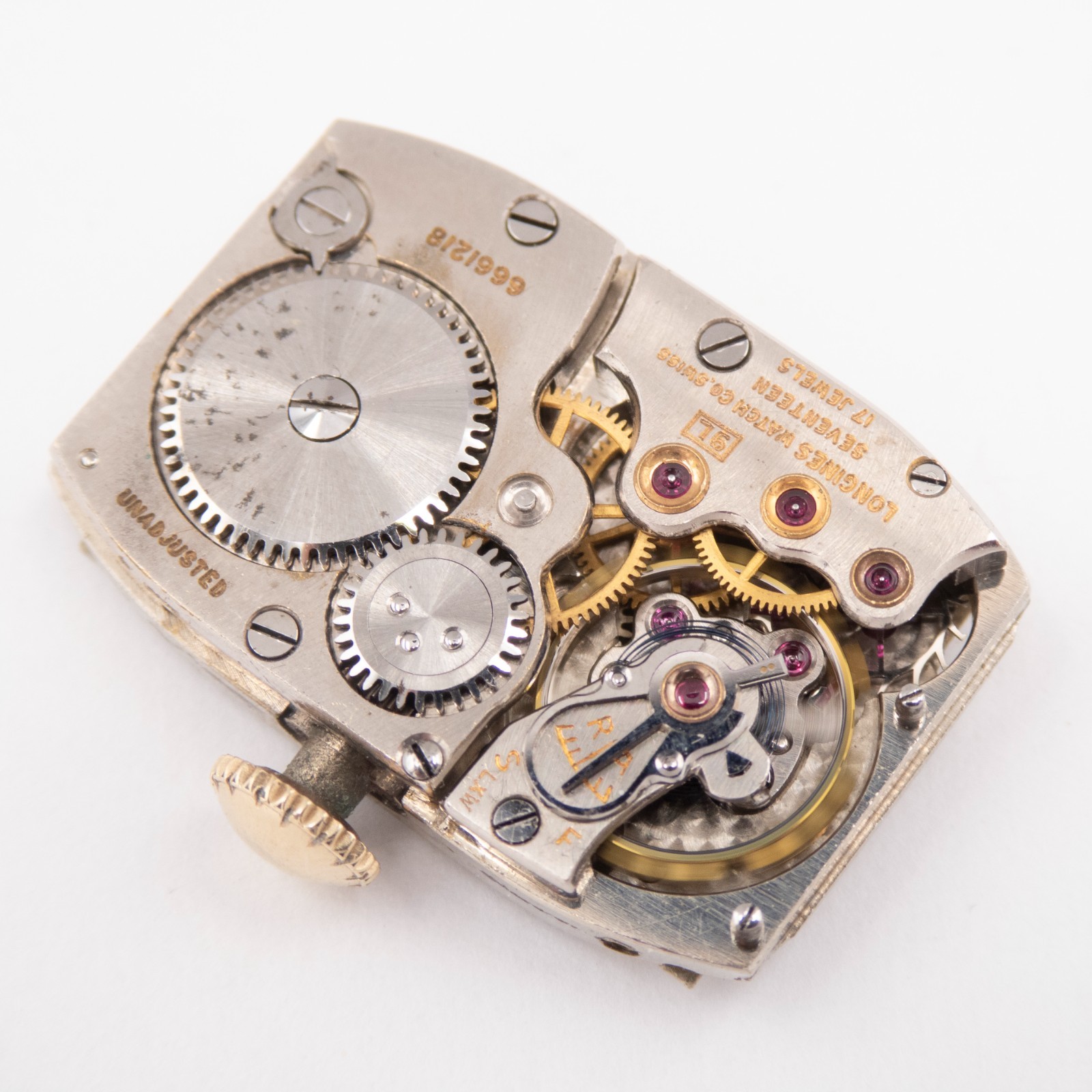 Vintage Longines Caliber 9L 17-Jewel Wristwatch Movement, Keeps Time