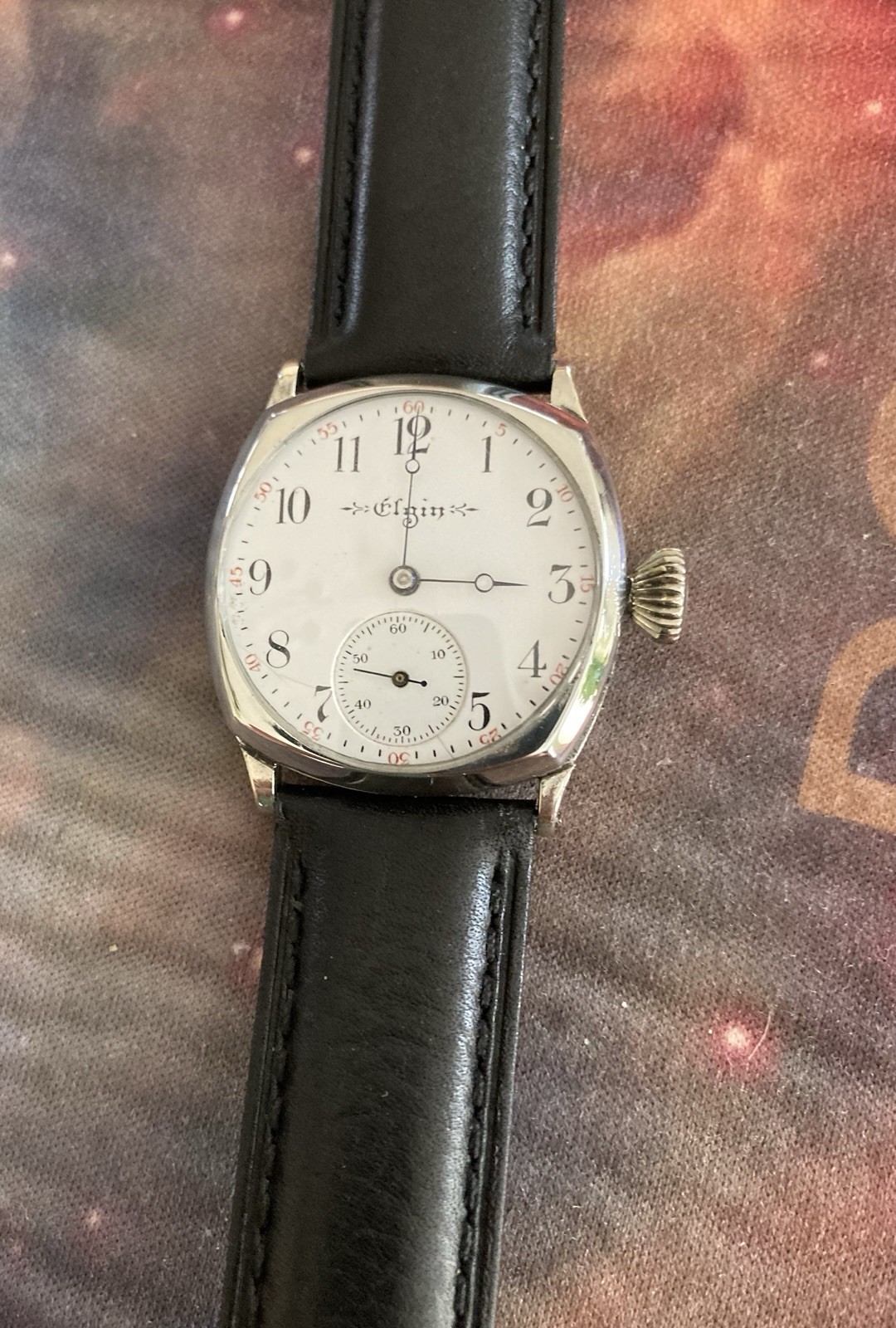 Elgin 1901 RR Dial Illinois W.C.Co Cushion Case 0 Size 11J Vintage Watch