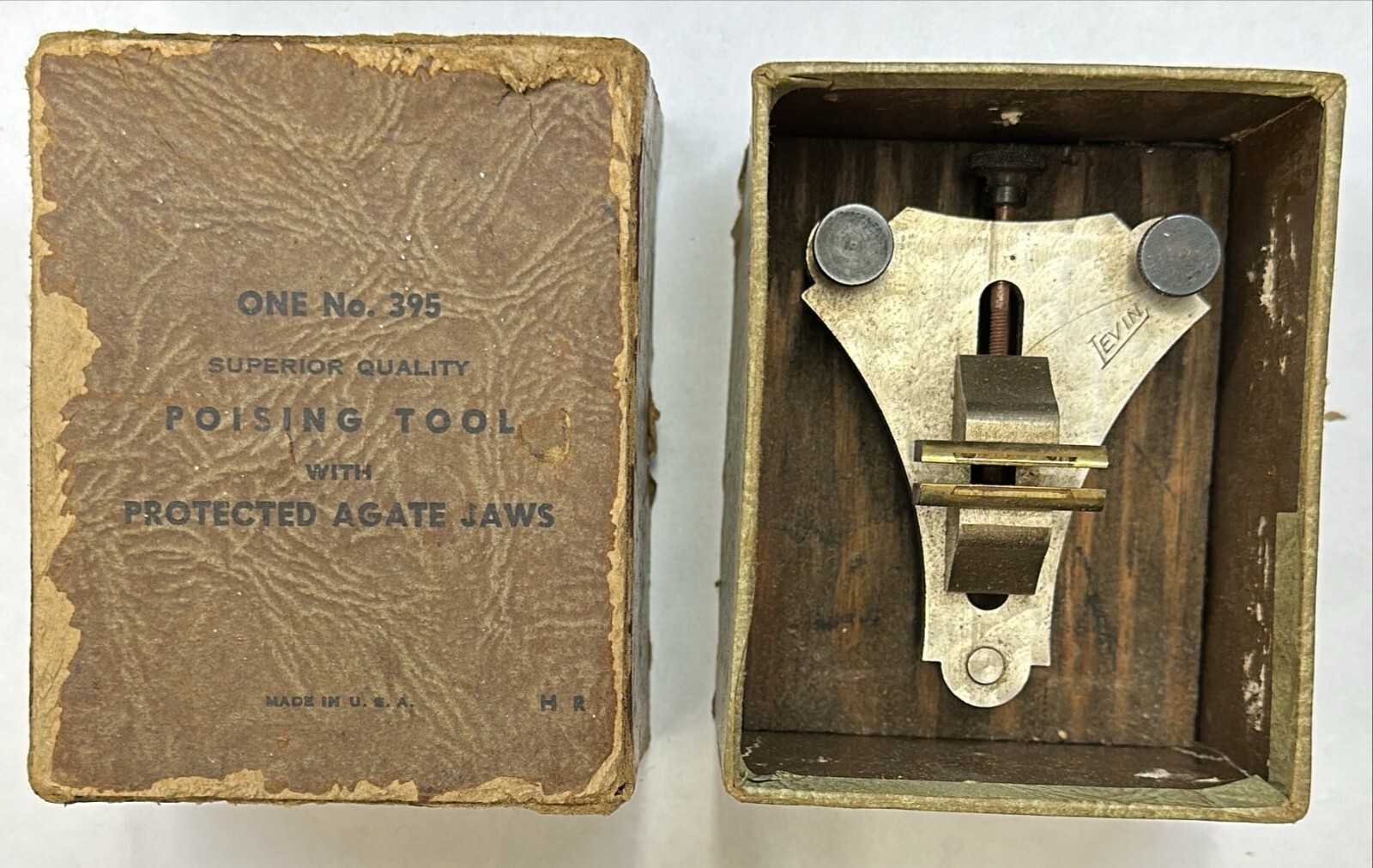 Levin Poising Tool No. 395 w/Agate Jaws w/Box out of a Watchmaker’s Estate!