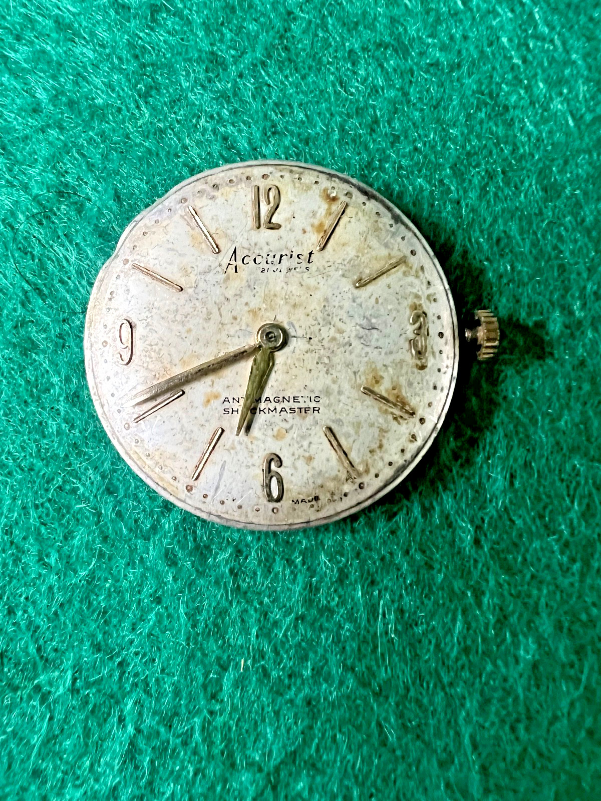 Accurist Watch ETA 2390 Movement Manual Wind Vintage Swiss Parts Spares Repair