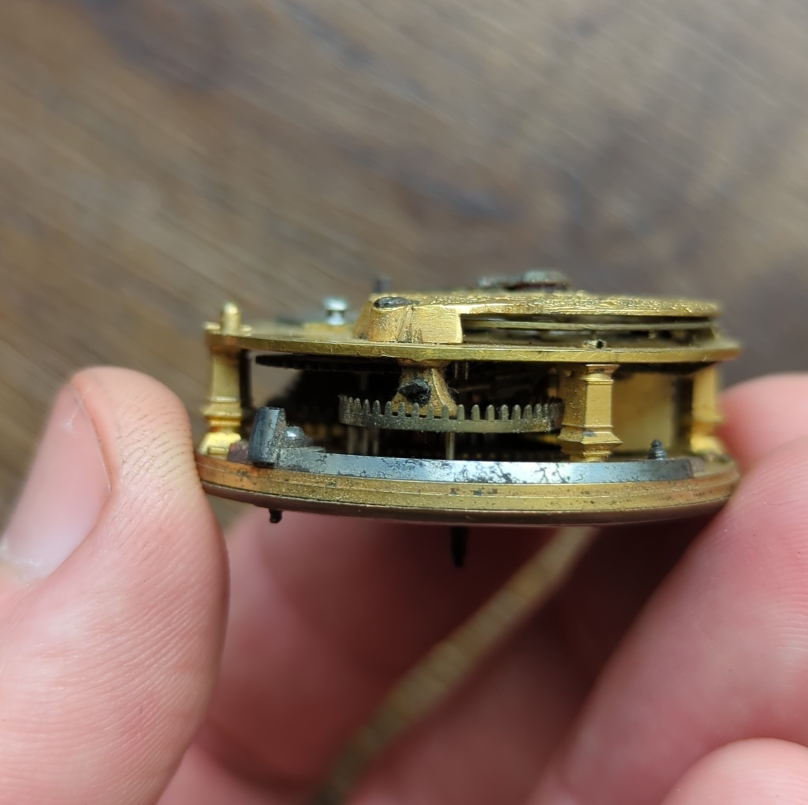 Le Roy Paris Verge Pocket Watch Movement Ticking, To Restore 18th Century (AT41)
