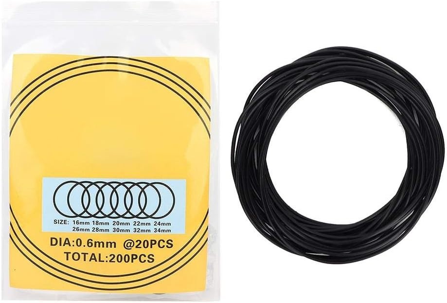 200pcs Rubber Watch Back Cover Seal Gaskets – Water-Resistant Repair Kit