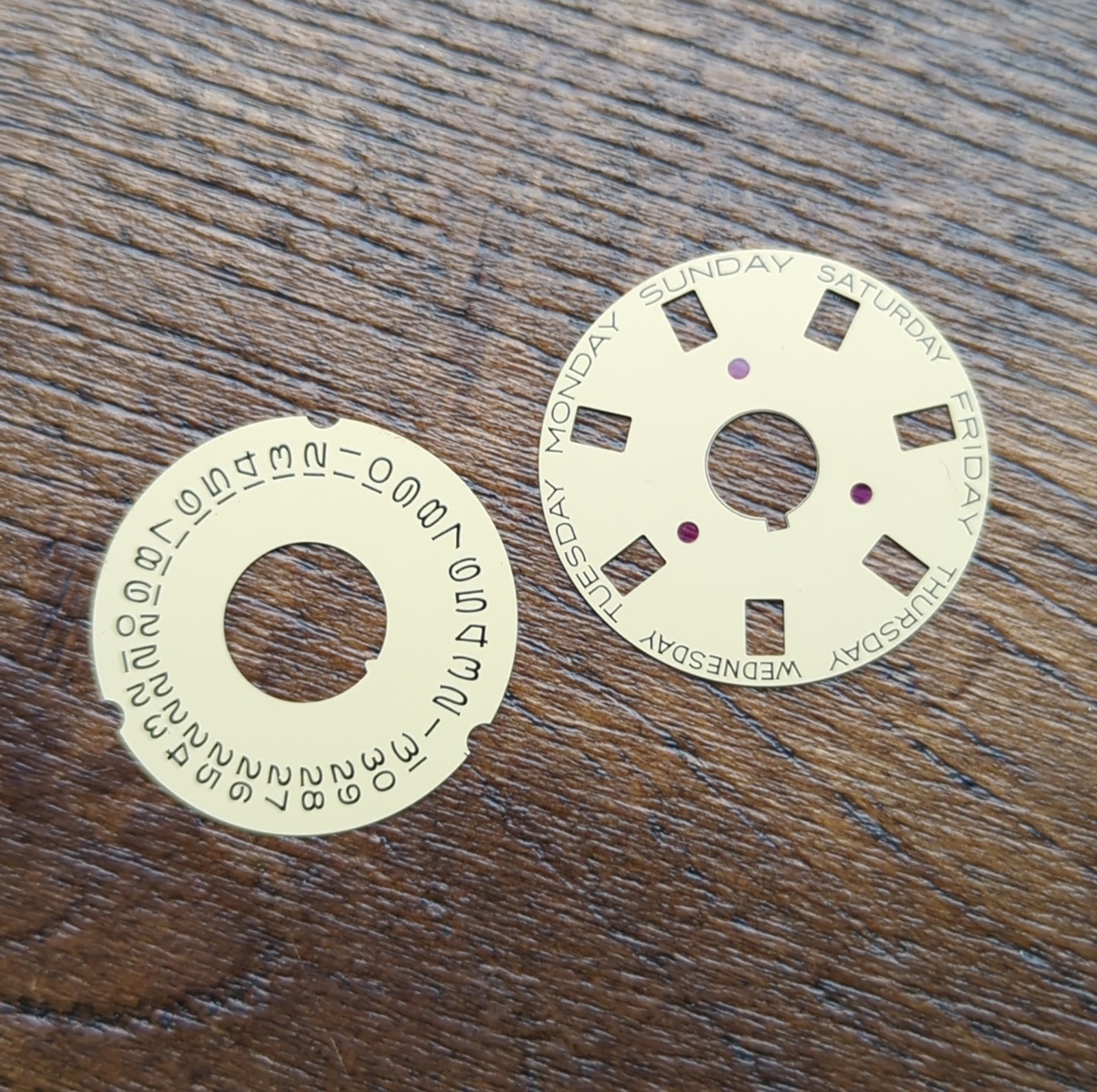 Rolex 3055 Original NOS Day & Date Disc Parts for English Models (W48)