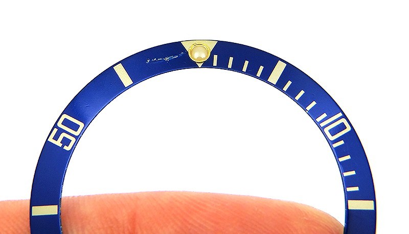 Genuine Rolex Submariner 16803 16613 16808 16618 Blue & Gold Watch Bezel Insert