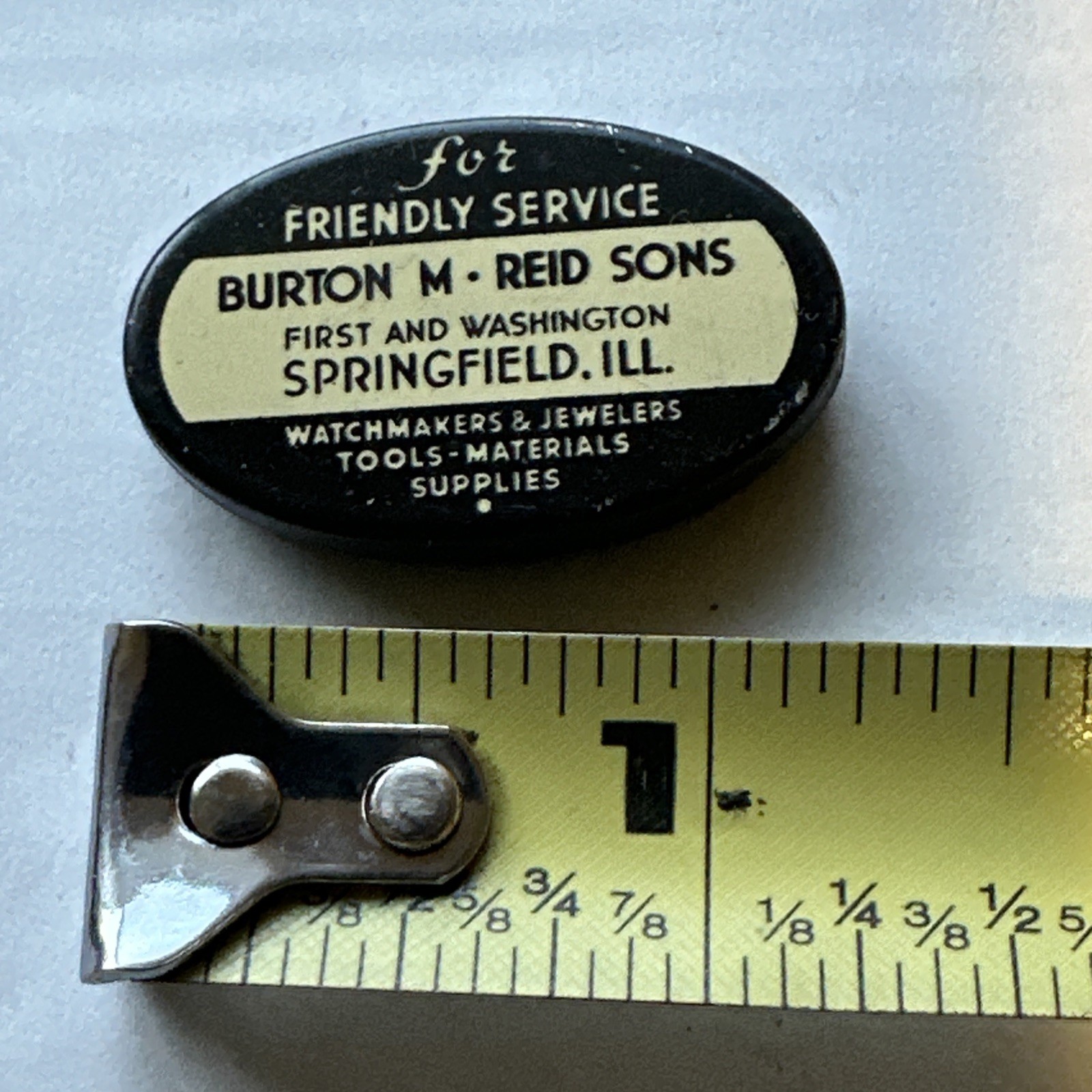 Antique Watch Parts Tin Watchmaker Burton Reid Springfield Illinois