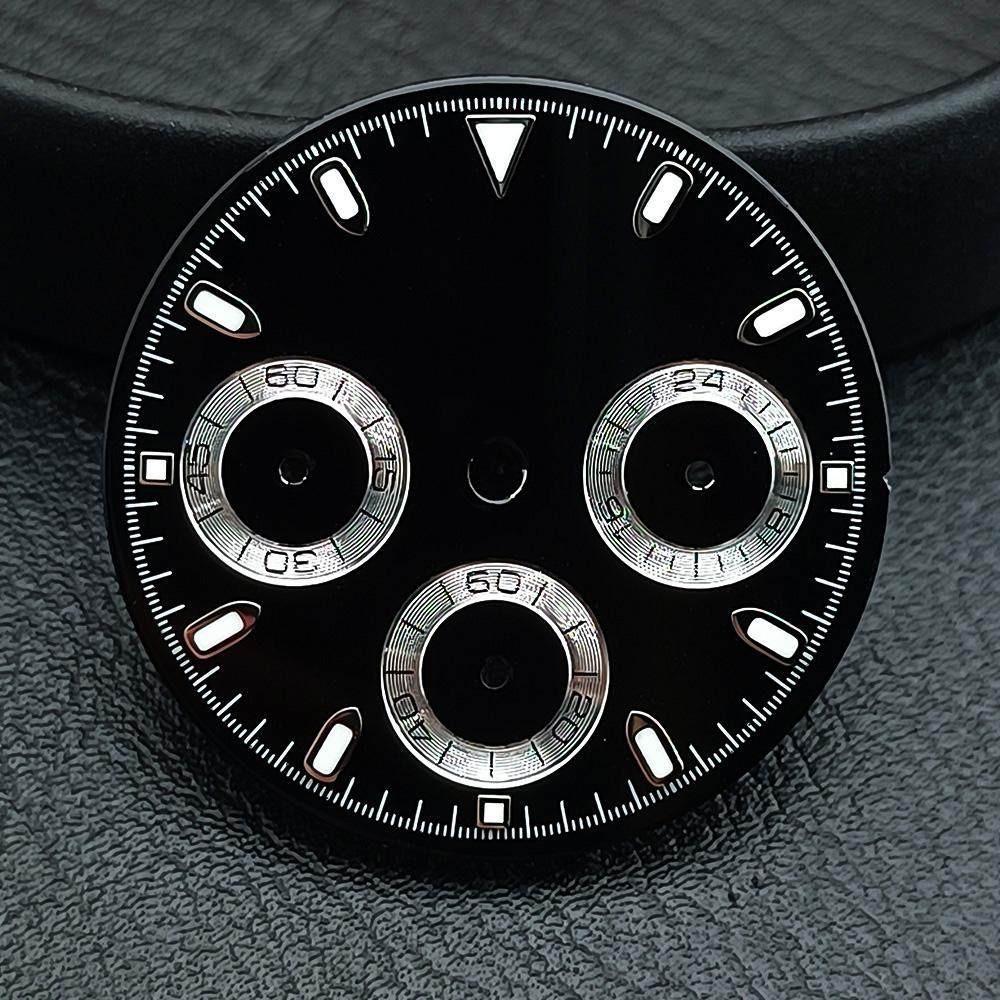 29mm Multi-Functional Watch Dial No Logo Green Luminous for Vk63 Movement parts