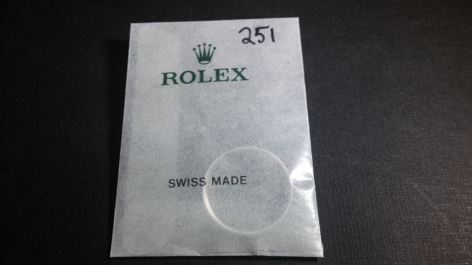 Rolex 25 1 crystal, NEW, open package, Genuine/Authentic. 17.9mm diameter