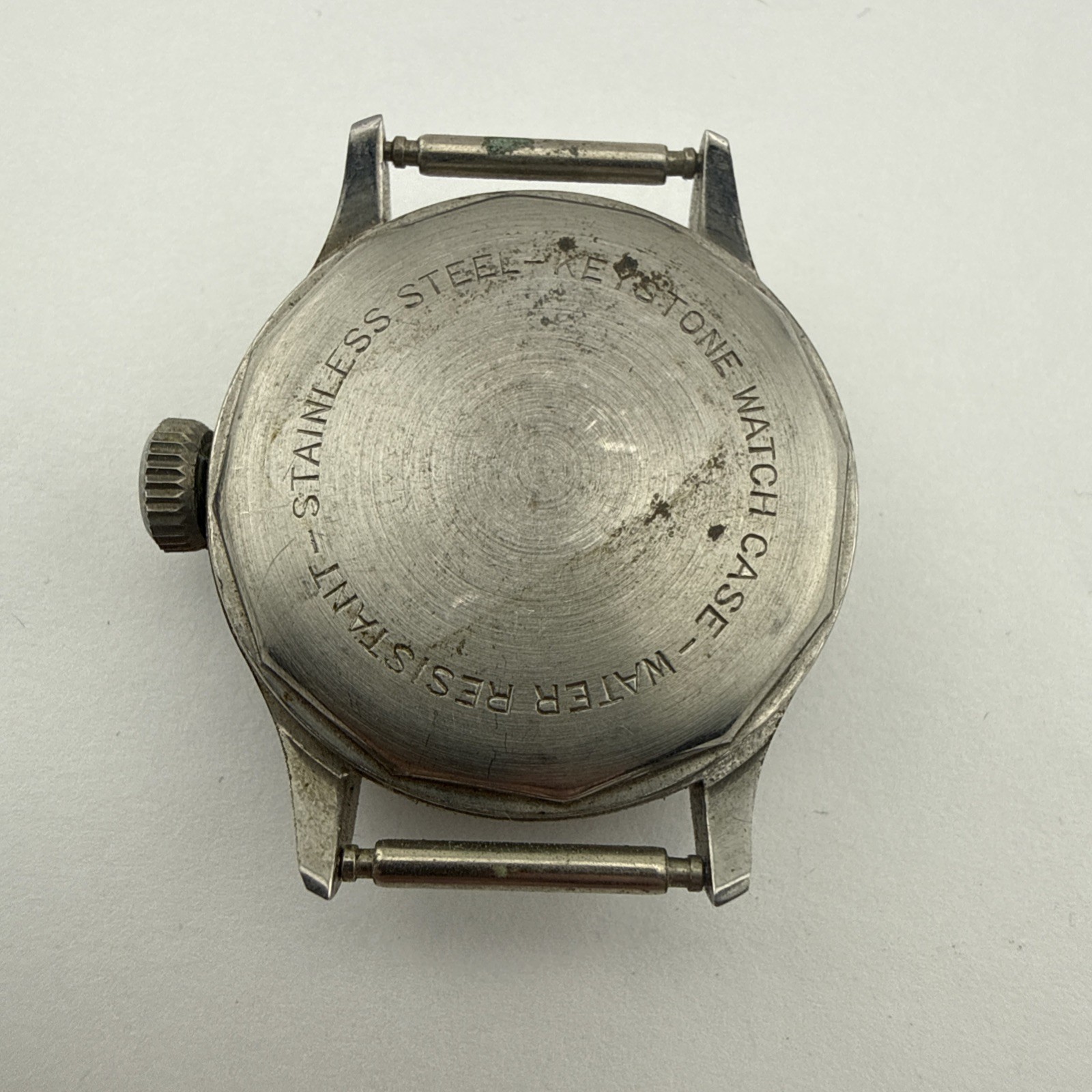 Keystone Screwback Men’s Vintage Wristwatch Case 31mm Stainless Steel USA