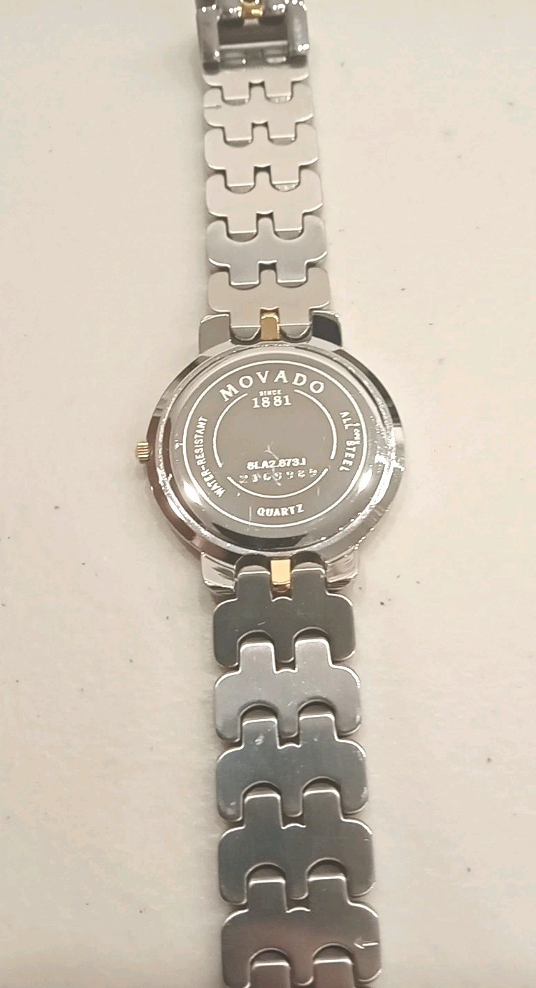 Swiss [N. MINT] Movado Men’s Two Tone Watch New Battery 81.A2.873.1